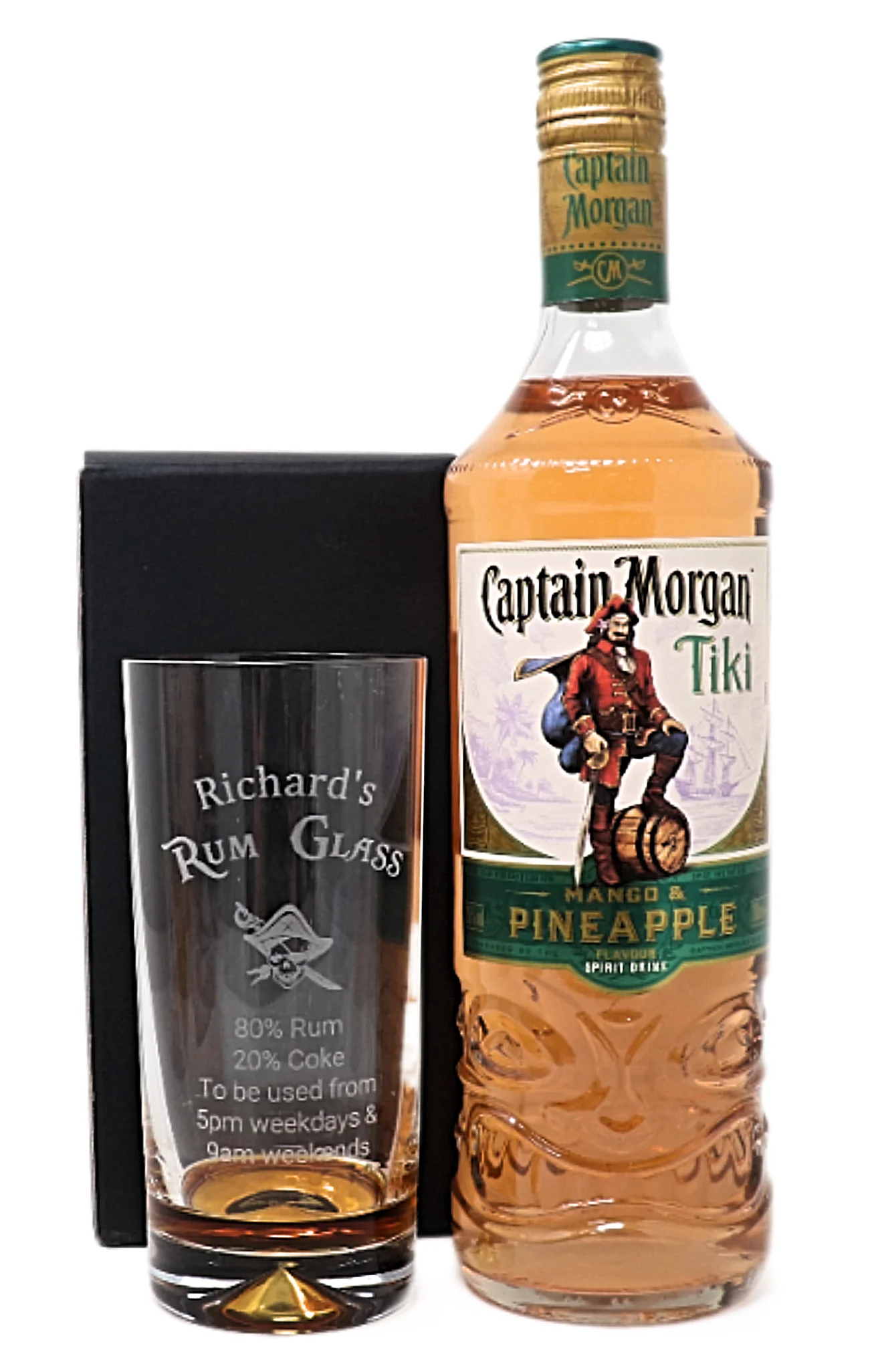 Personalised Highball Glass & 70cl Captain Morgan - Rum % Design - Image 3