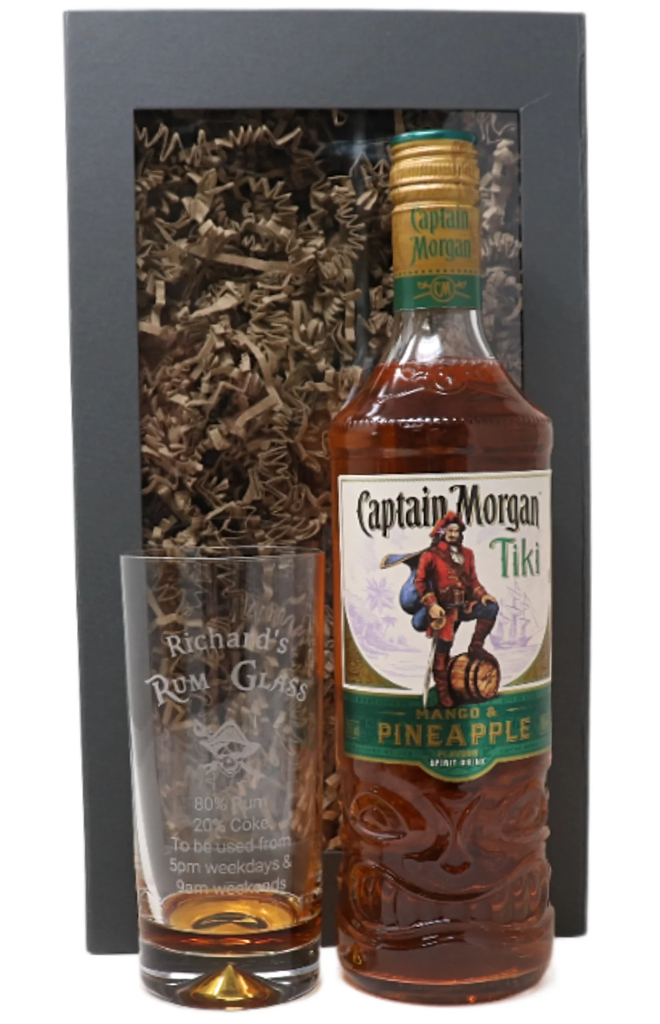 Personalised Highball Glass & 70cl Captain Morgan - Rum % Design - Image 4