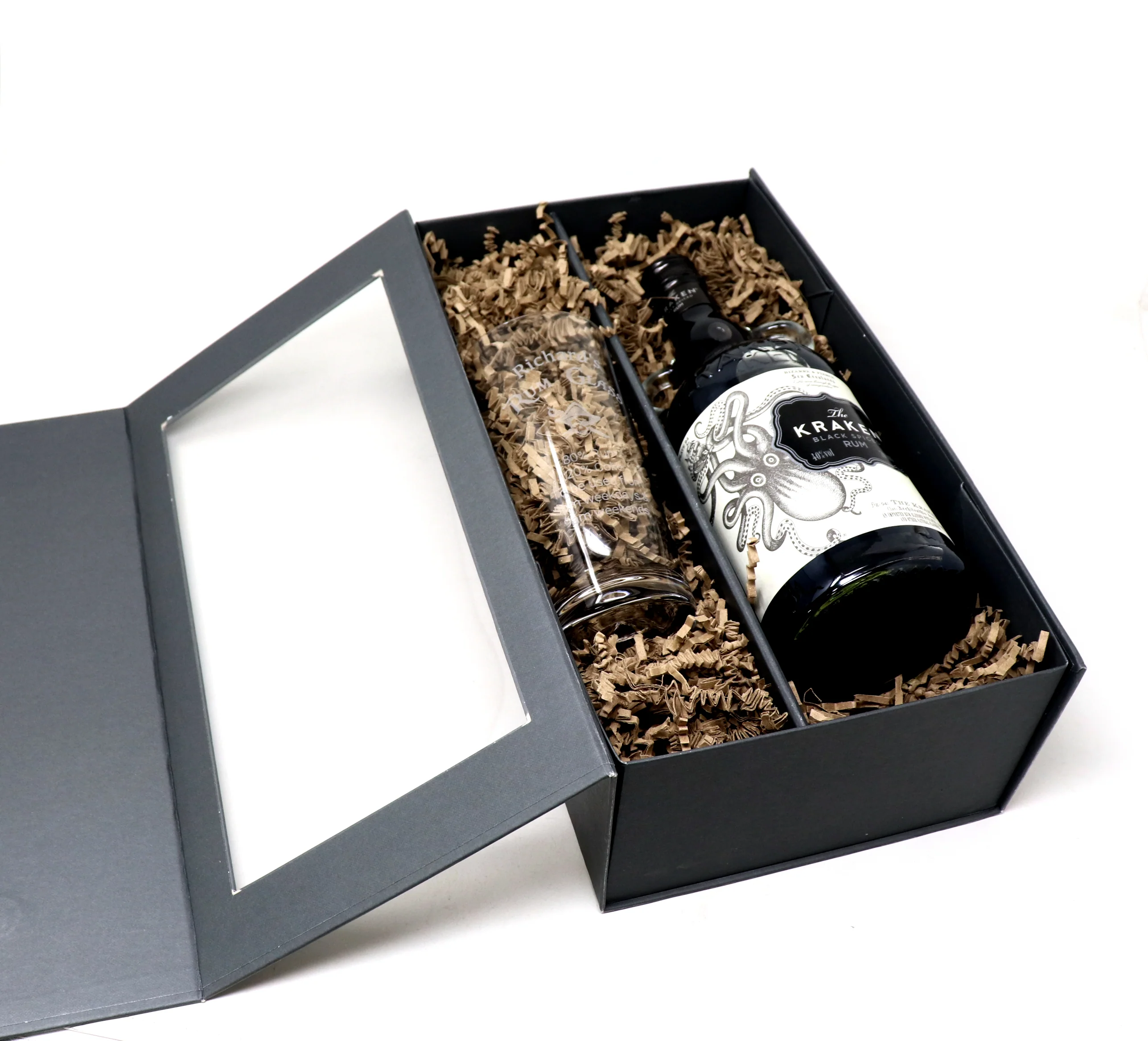 Personalised Highball Glass & 70cl Kraken Black Spiced - Rum % Design - Image 4