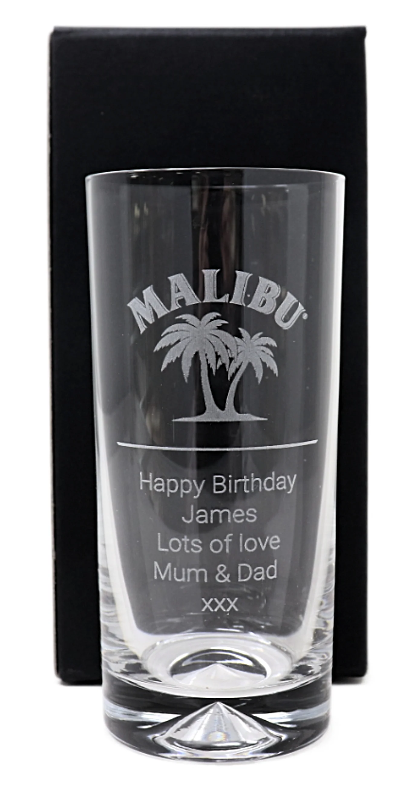 Personalised Highball Glass & Malibu - Label Design - Image 4