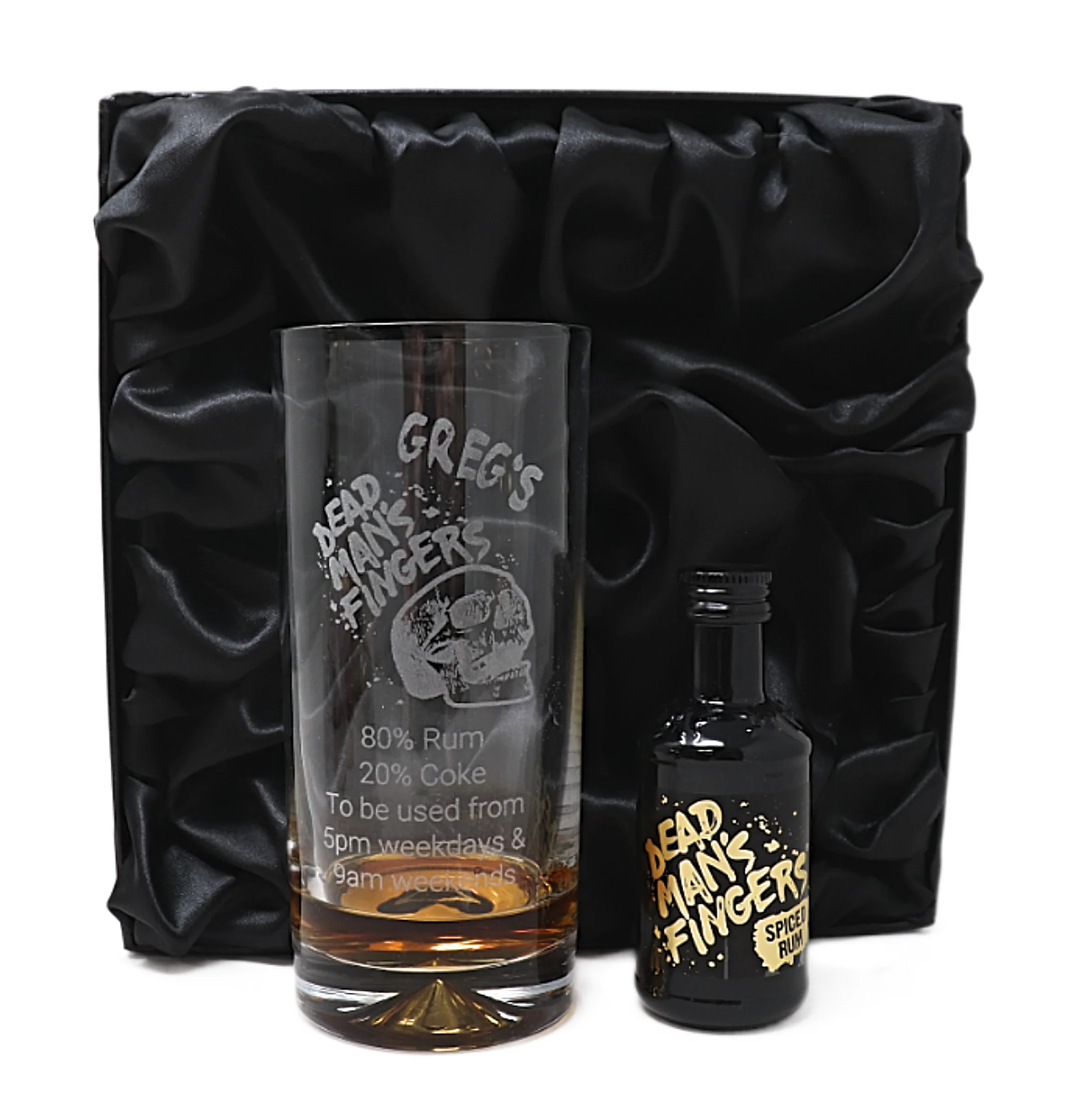Personalised Dead Man's Fingers Rum Highball Glass & Miniature Rum Gift Set - Image 2