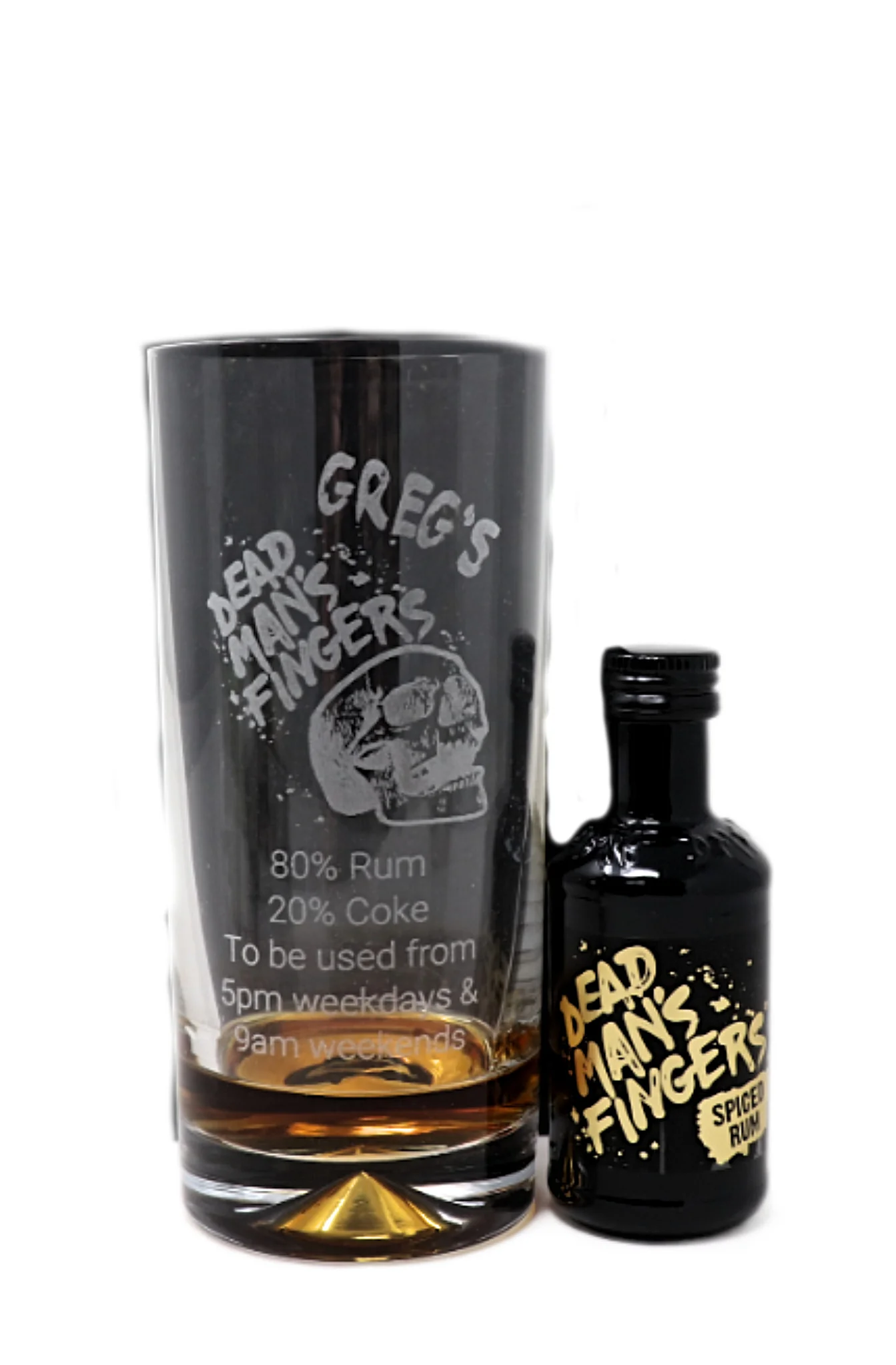 Personalised Dead Man's Fingers Rum Highball Glass & Miniature Rum Gift Set - Image 4