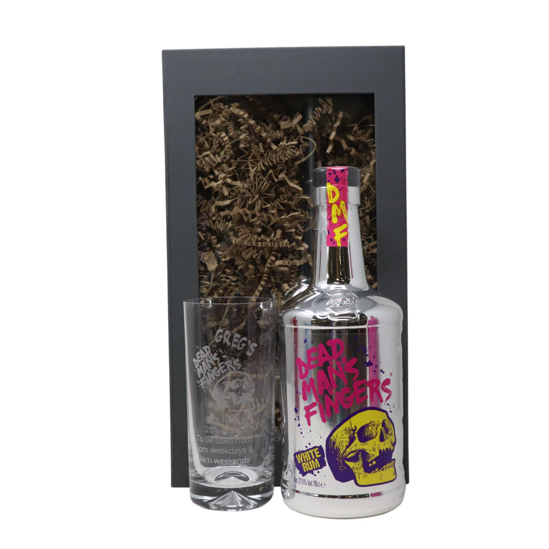 Personalised Dead Man's Fingers Rum Highball Glass & 70cl Bottle of Rum Gift Set - Image 11