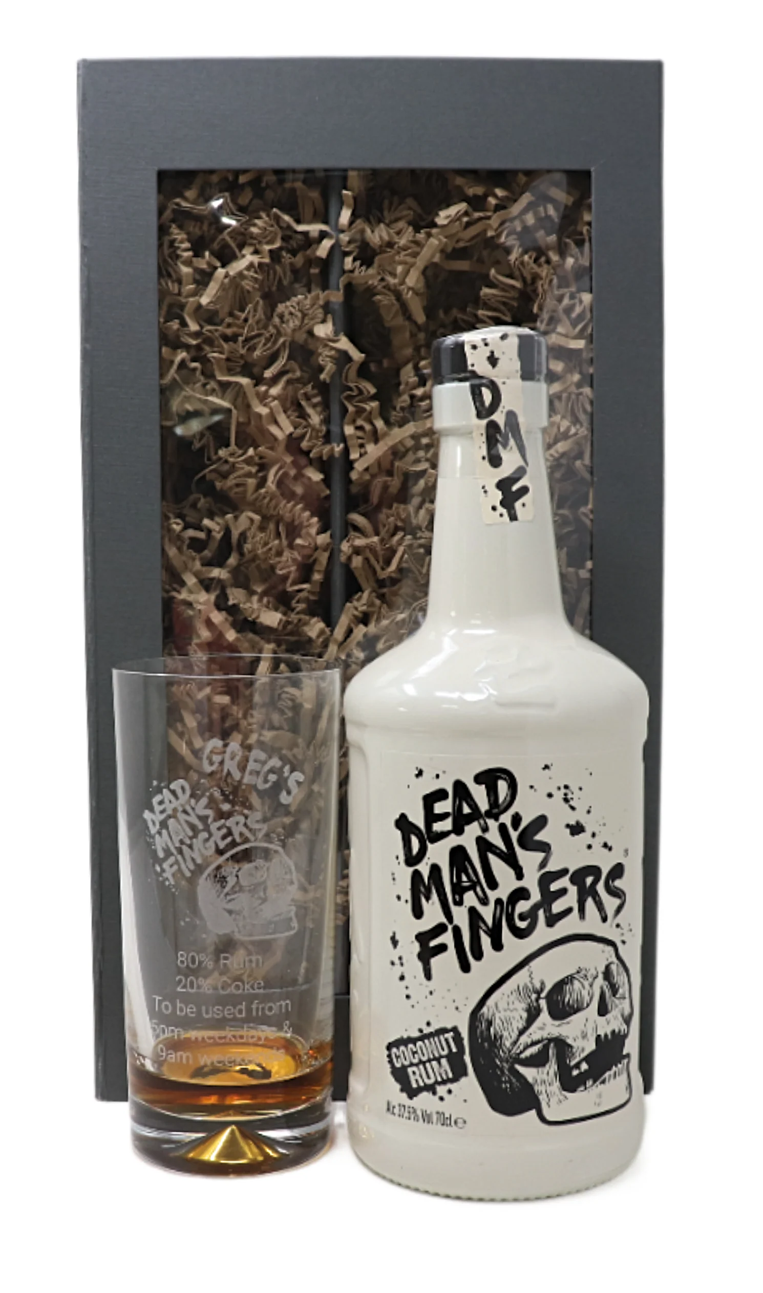 Personalised Dead Man's Fingers Rum Highball Glass & 70cl Bottle of Rum Gift Set - Image 12