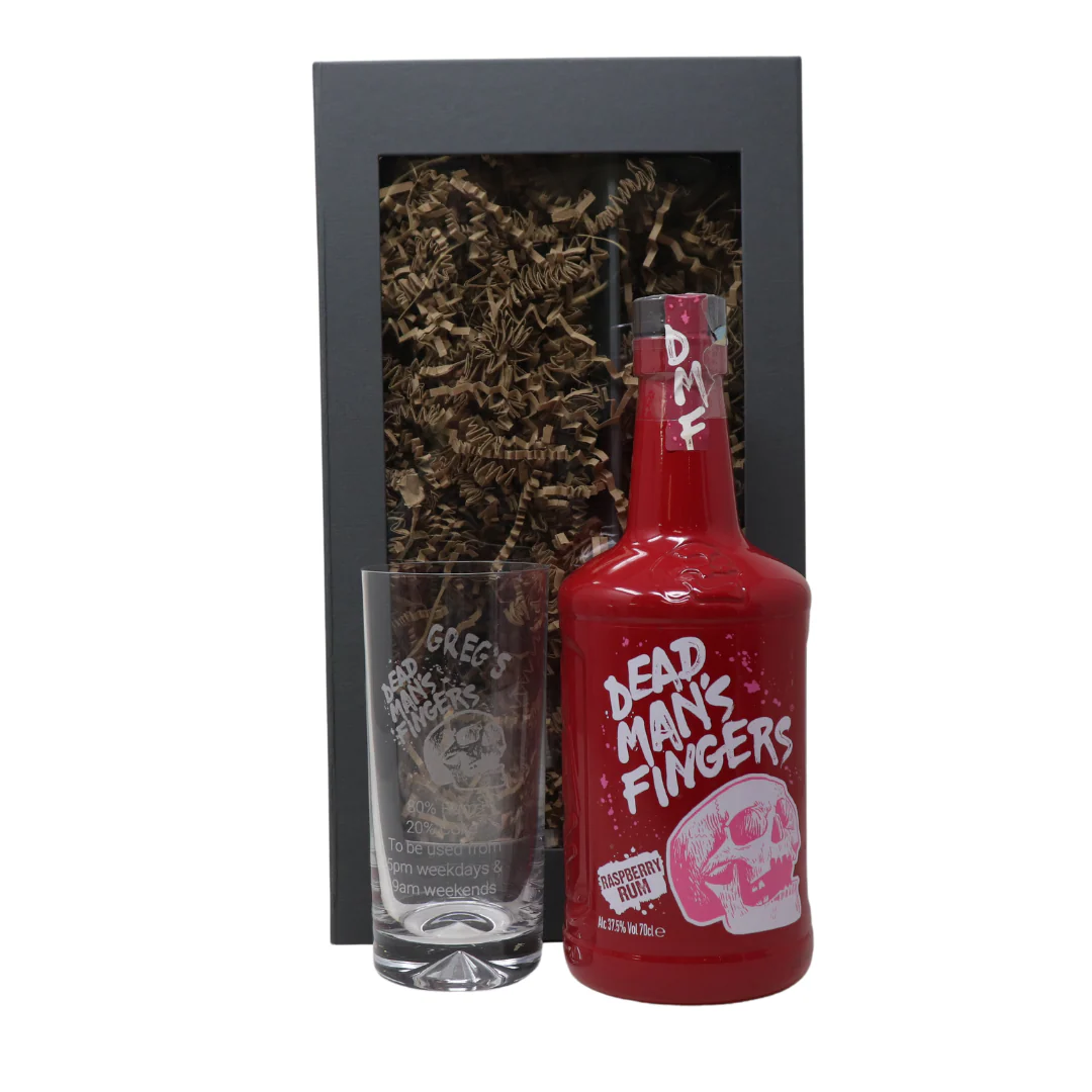 Personalised Dead Man's Fingers Rum Highball Glass & 70cl Bottle of Rum Gift Set - Image 15