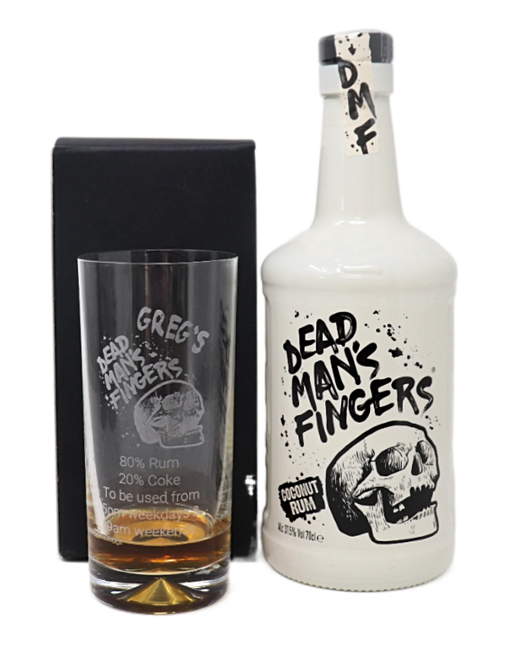 Personalised Dead Man's Fingers Rum Highball Glass & 70cl Bottle of Rum Gift Set - Image 6