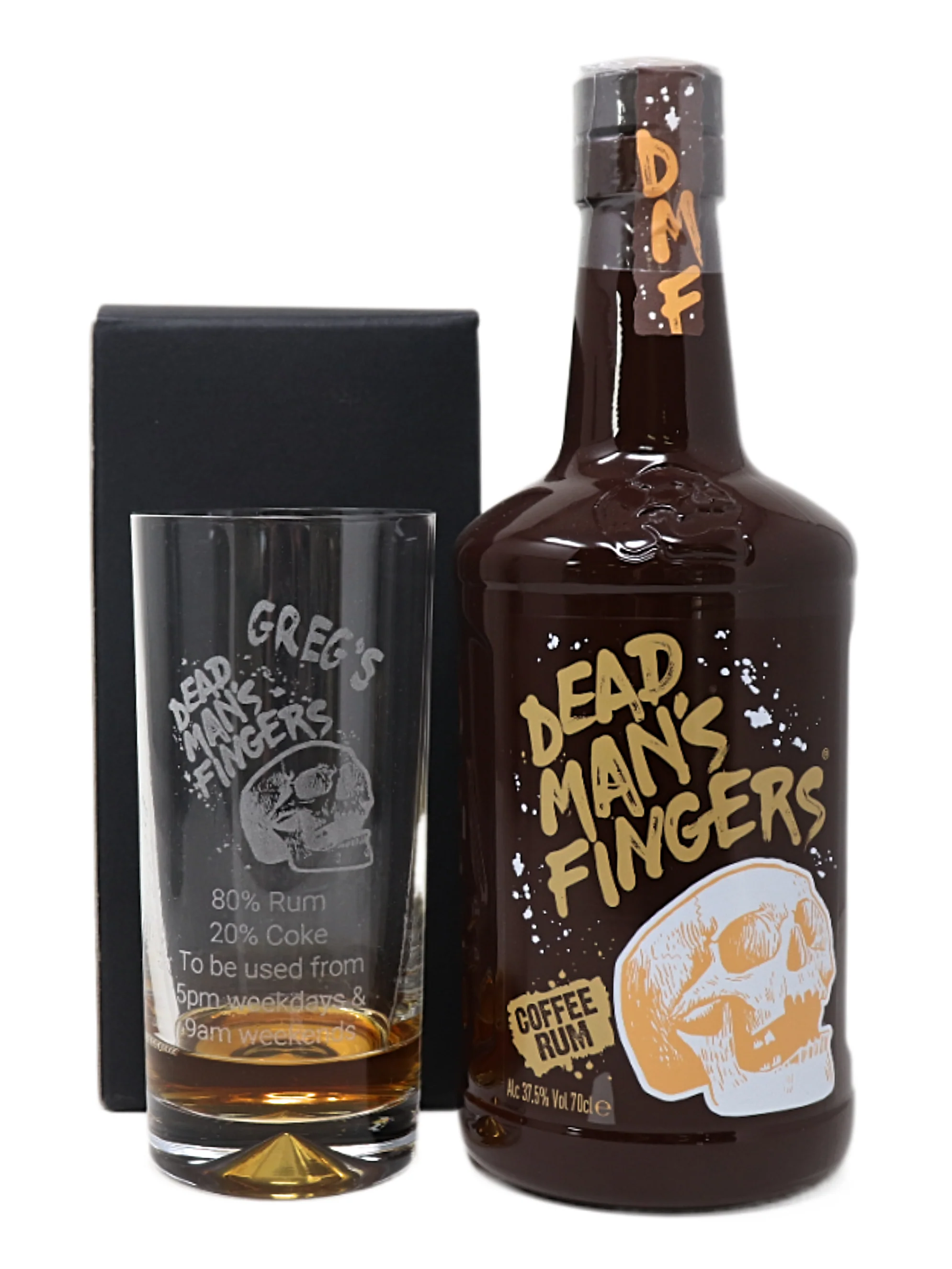 Personalised Dead Man's Fingers Rum Highball Glass & 70cl Bottle of Rum Gift Set - Image 7