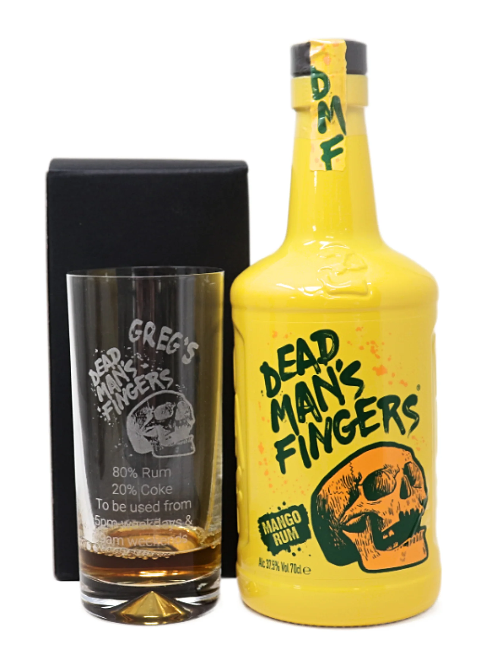 Personalised Dead Man's Fingers Rum Highball Glass & 70cl Bottle of Rum Gift Set - Image 8