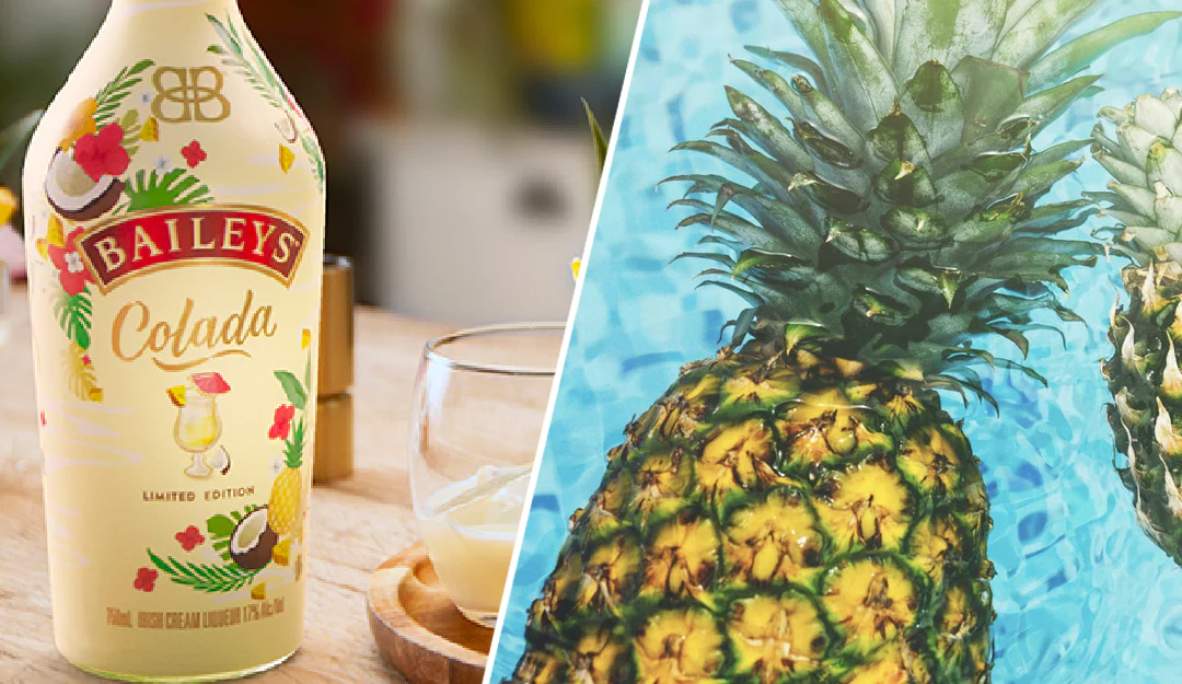 Personalised Dimple Glass Tumbler & 70cl Baileys Pina Colada - Baileys Design - Image 3