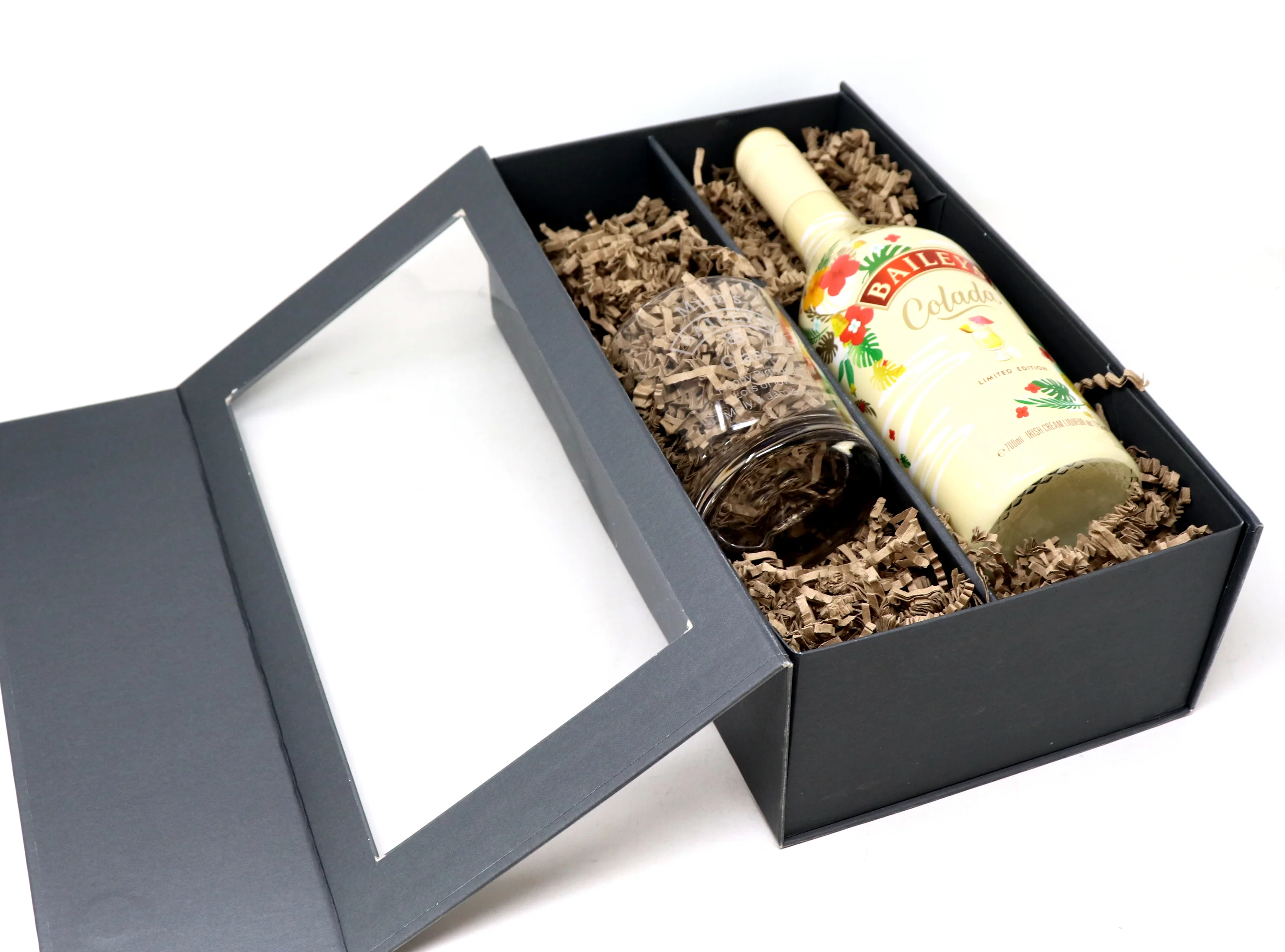 Personalised Dimple Glass Tumbler & 70cl Baileys Pina Colada - Baileys Design - Image 5