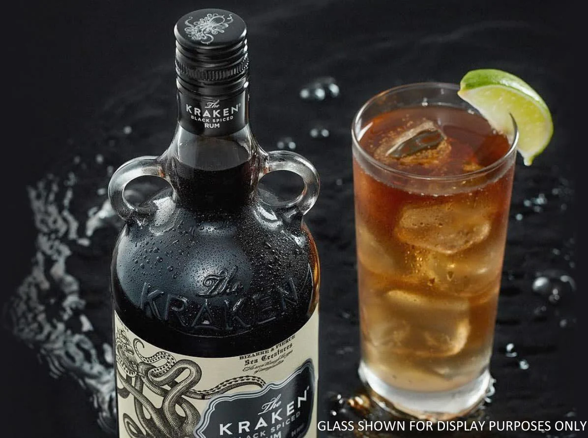 Personalised Glass Tumbler & 70cl Kraken Black Spiced Rum - Label Design - Image 5
