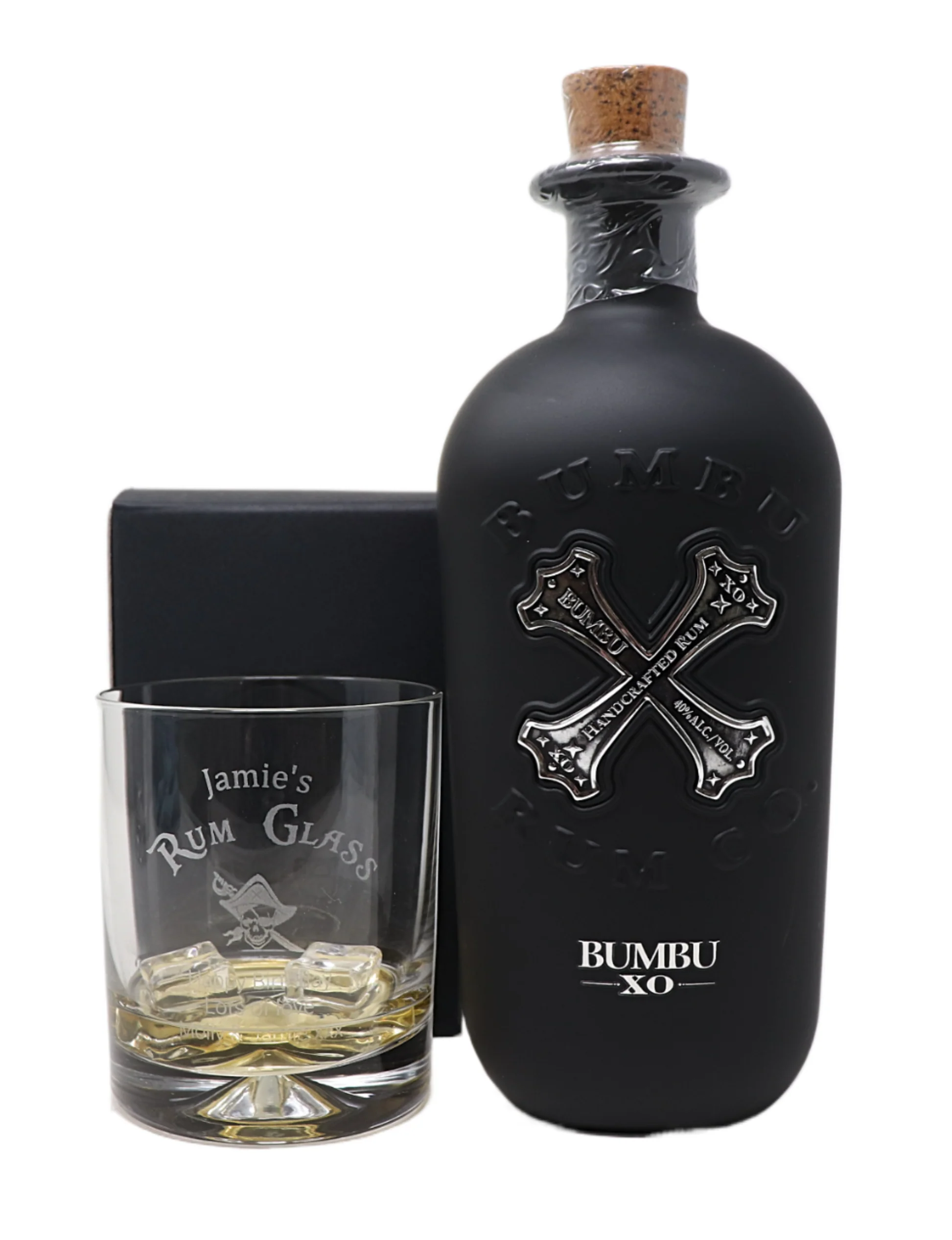 Personalised Glass Tumbler & 70cl Bumbu - Rum Design - Image 5