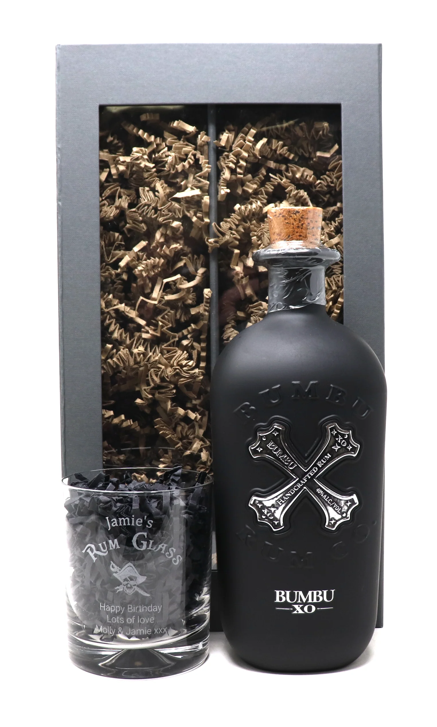 Personalised Glass Tumbler & 70cl Bumbu - Rum Design - Image 6