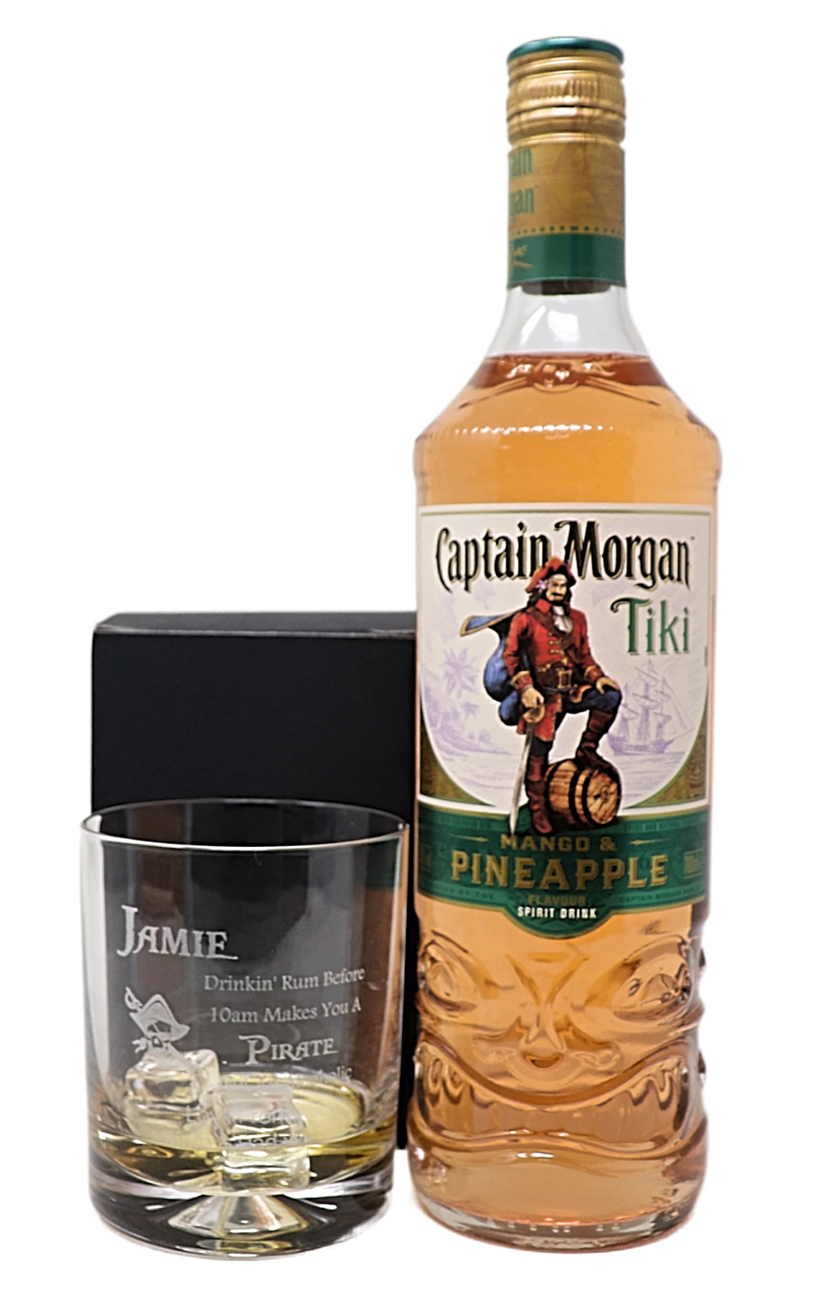 Personalised Glass Tumbler & 70cl Captain Morgan - Pirate Rum Design - Image 5