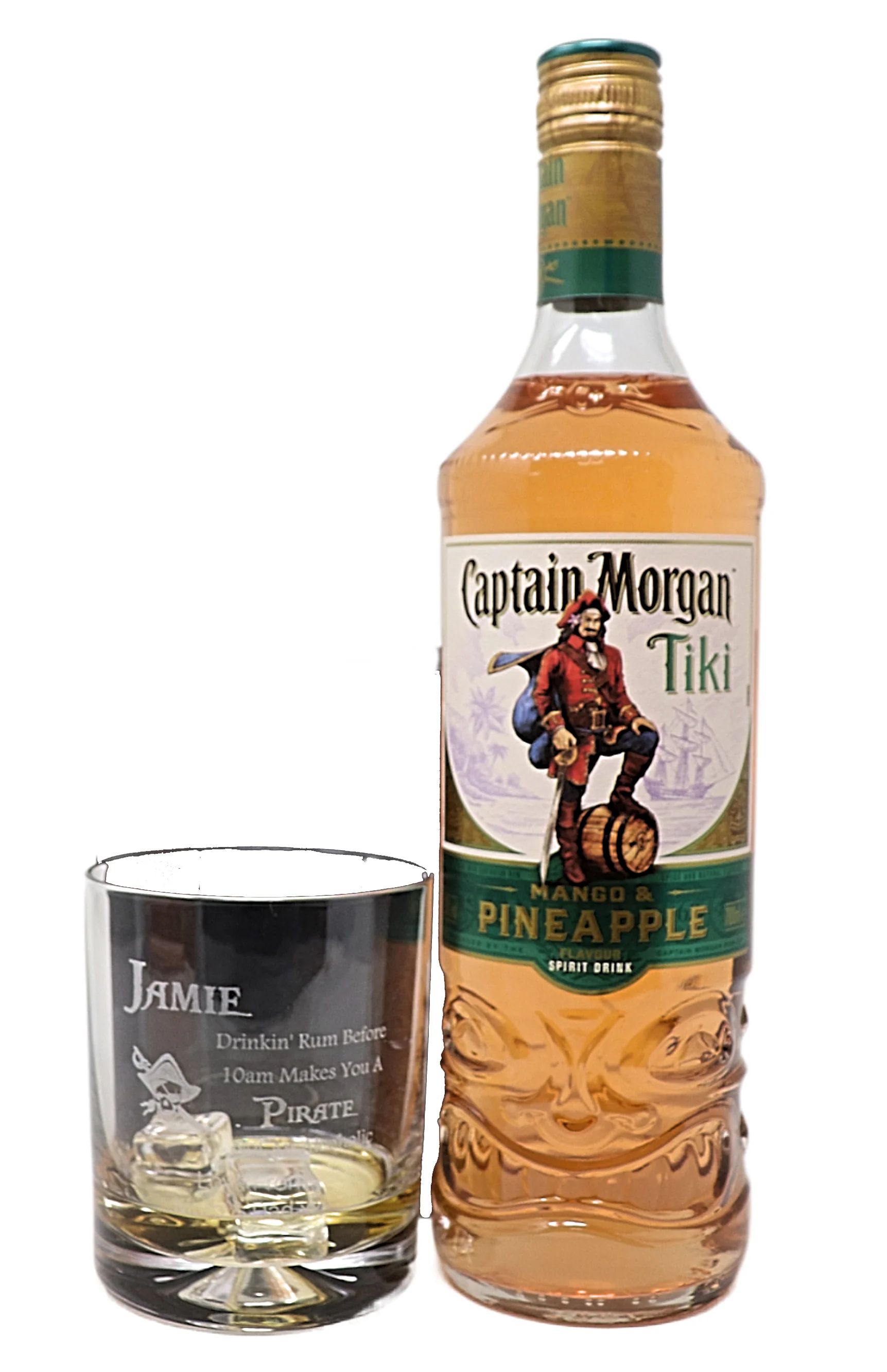 Personalised Glass Tumbler & 70cl Captain Morgan - Pirate Rum Design - Image 8