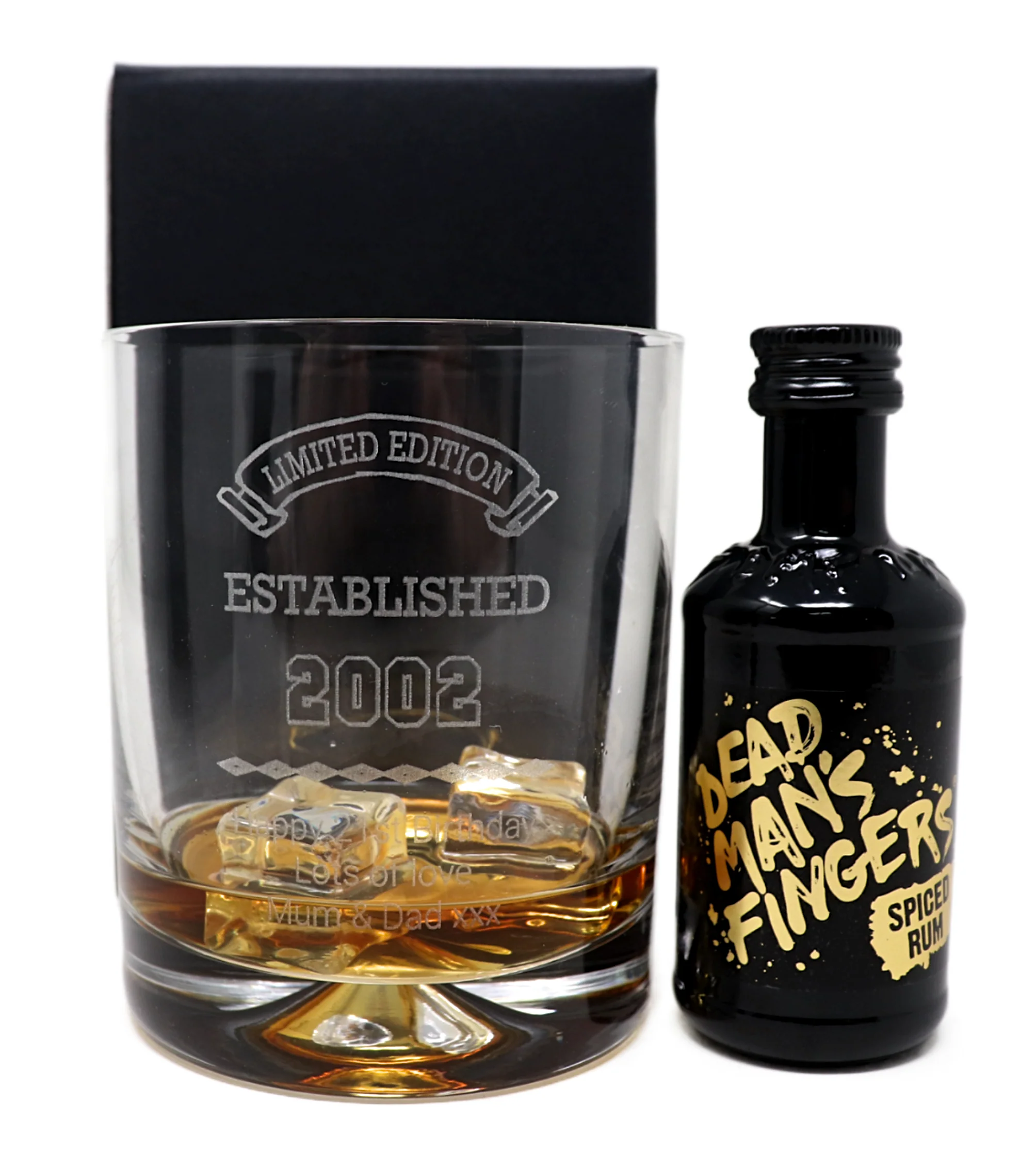 Personalised Established Birthday Glass Tumbler & Miniature Alcohol Gift Set - Image 3
