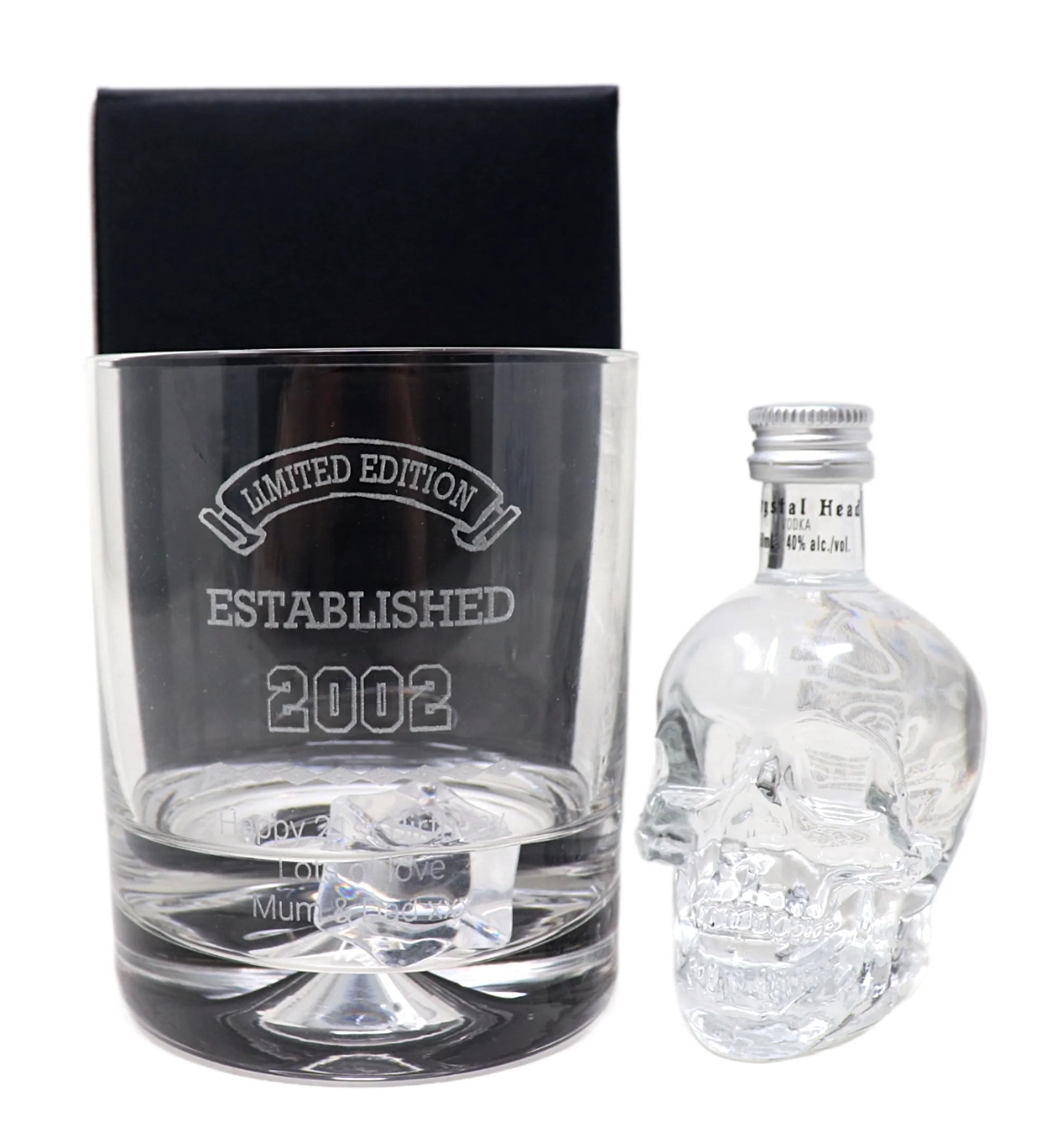 Personalised Established Birthday Glass Tumbler & Miniature Alcohol Gift Set - Image 4