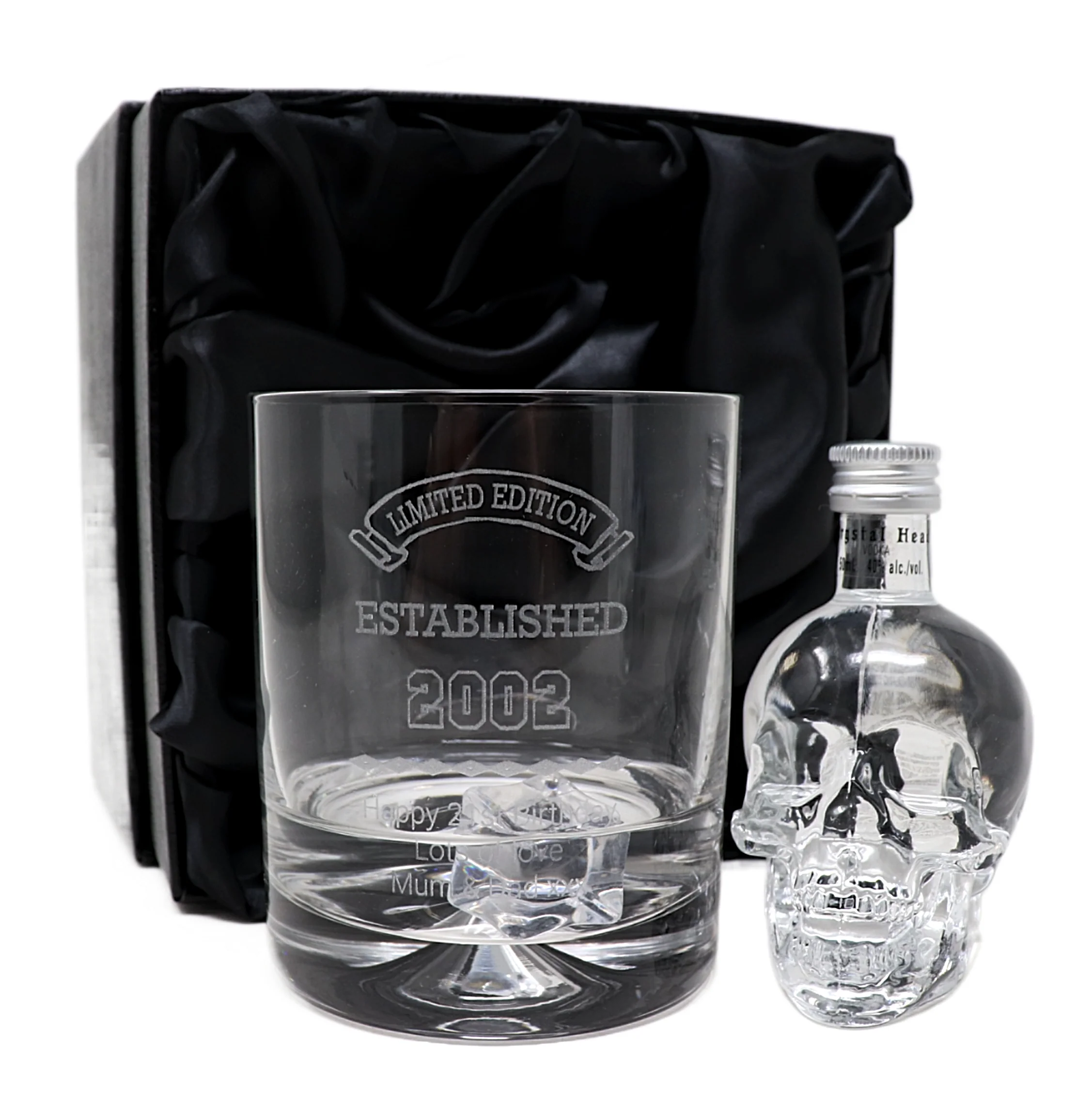 Personalised Established Birthday Glass Tumbler & Miniature Alcohol Gift Set - Image 5