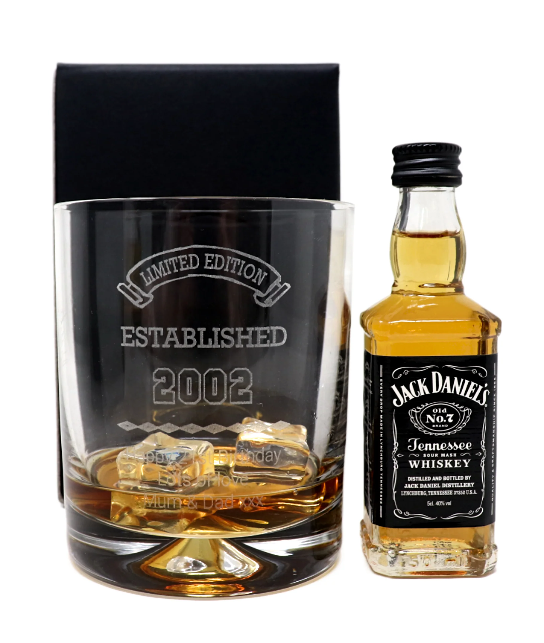 Personalised Established Birthday Glass Tumbler & Miniature Alcohol Gift Set - Image 7