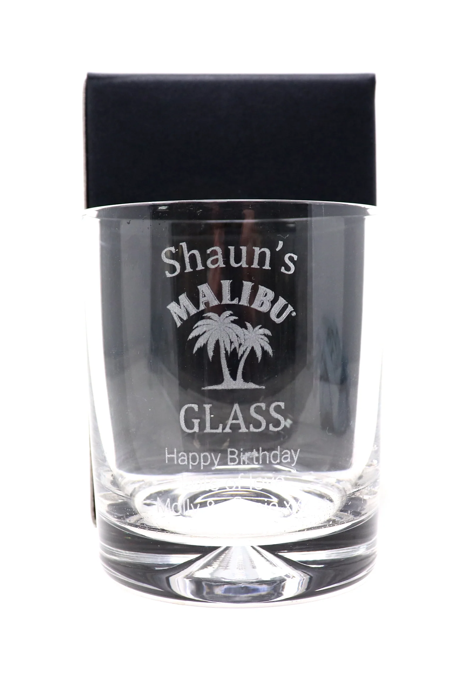 Personalised Glass Tumbler & Miniature - Malibu Design - Image 4
