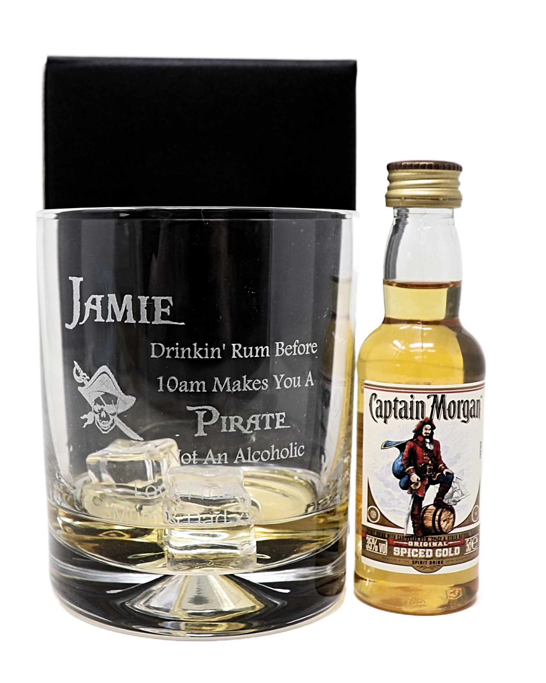 Personalised Pirate Rum Glass Tumbler & Miniature Rum Gift Set - Image 13