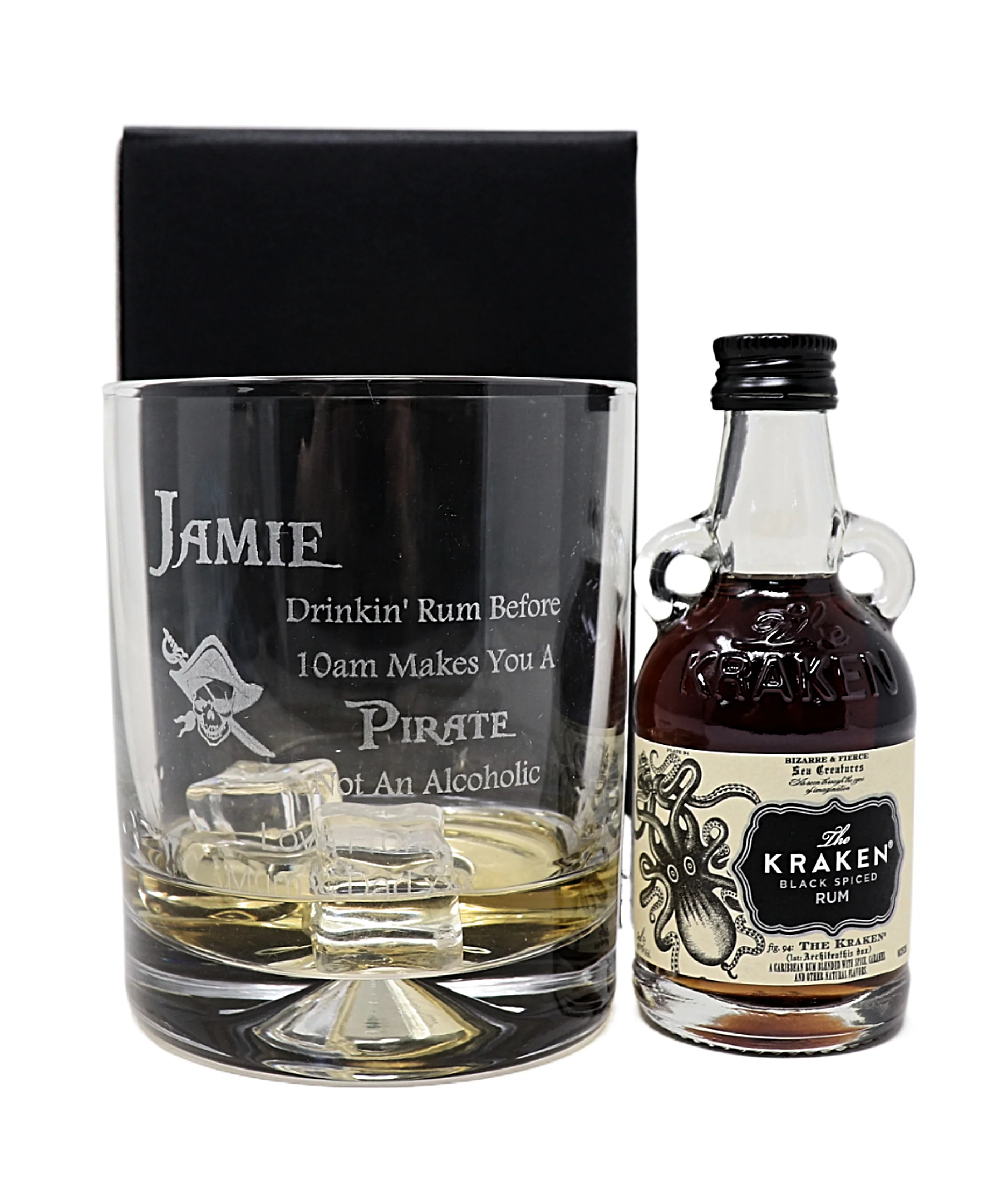 Personalised Pirate Rum Glass Tumbler & Miniature Rum Gift Set - Image 2
