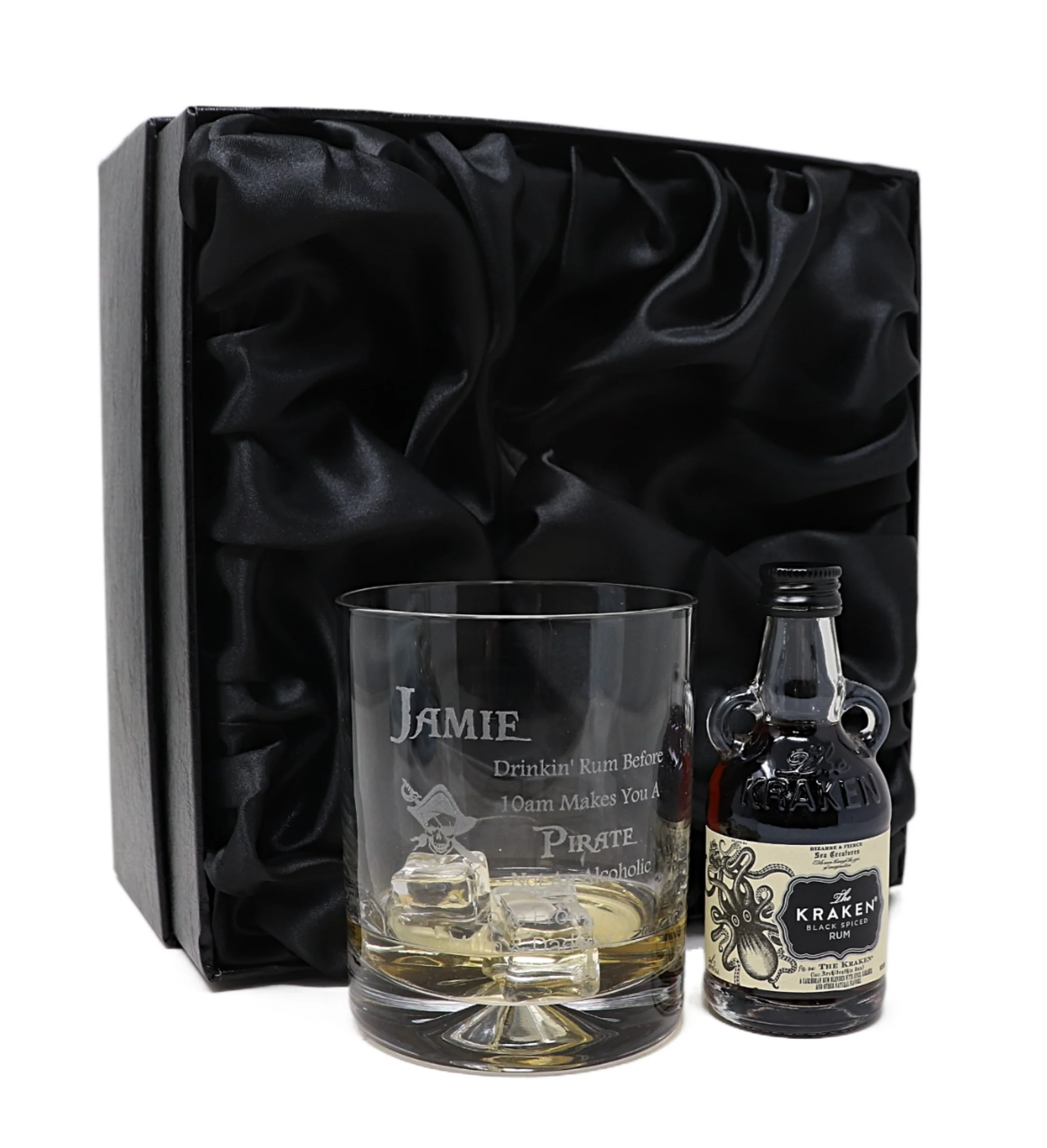 Personalised Pirate Rum Glass Tumbler & Miniature Rum Gift Set - Image 3