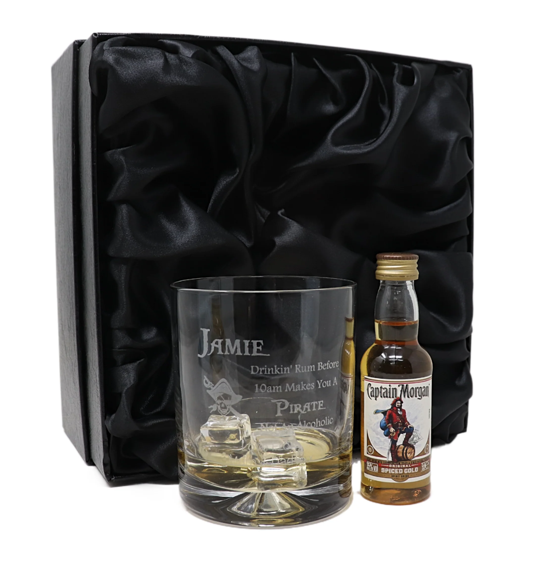 Personalised Pirate Rum Glass Tumbler & Miniature Rum Gift Set - Image 5