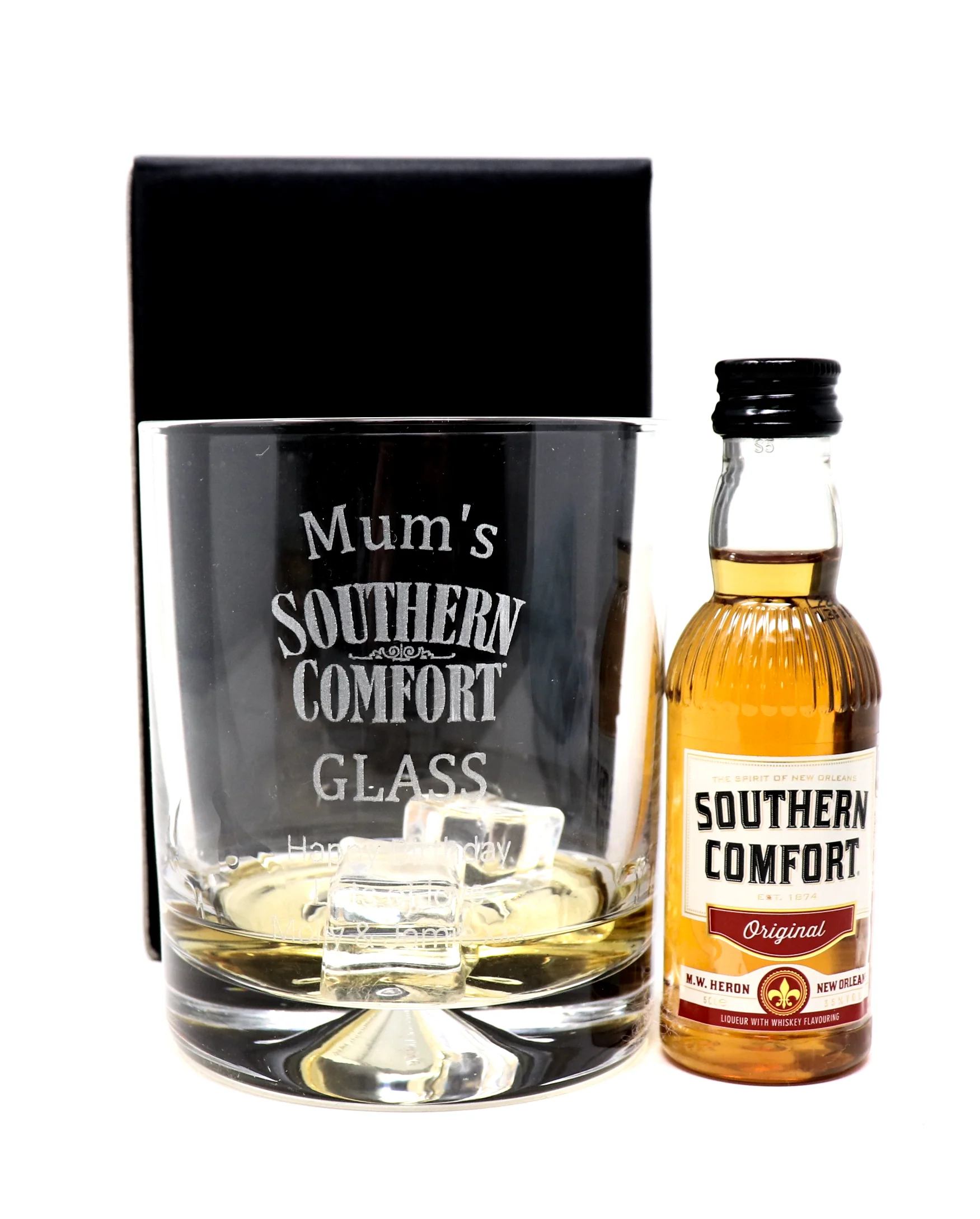 Personalised Glass Tumbler & Miniature - Southern Comfort Design - Image 2