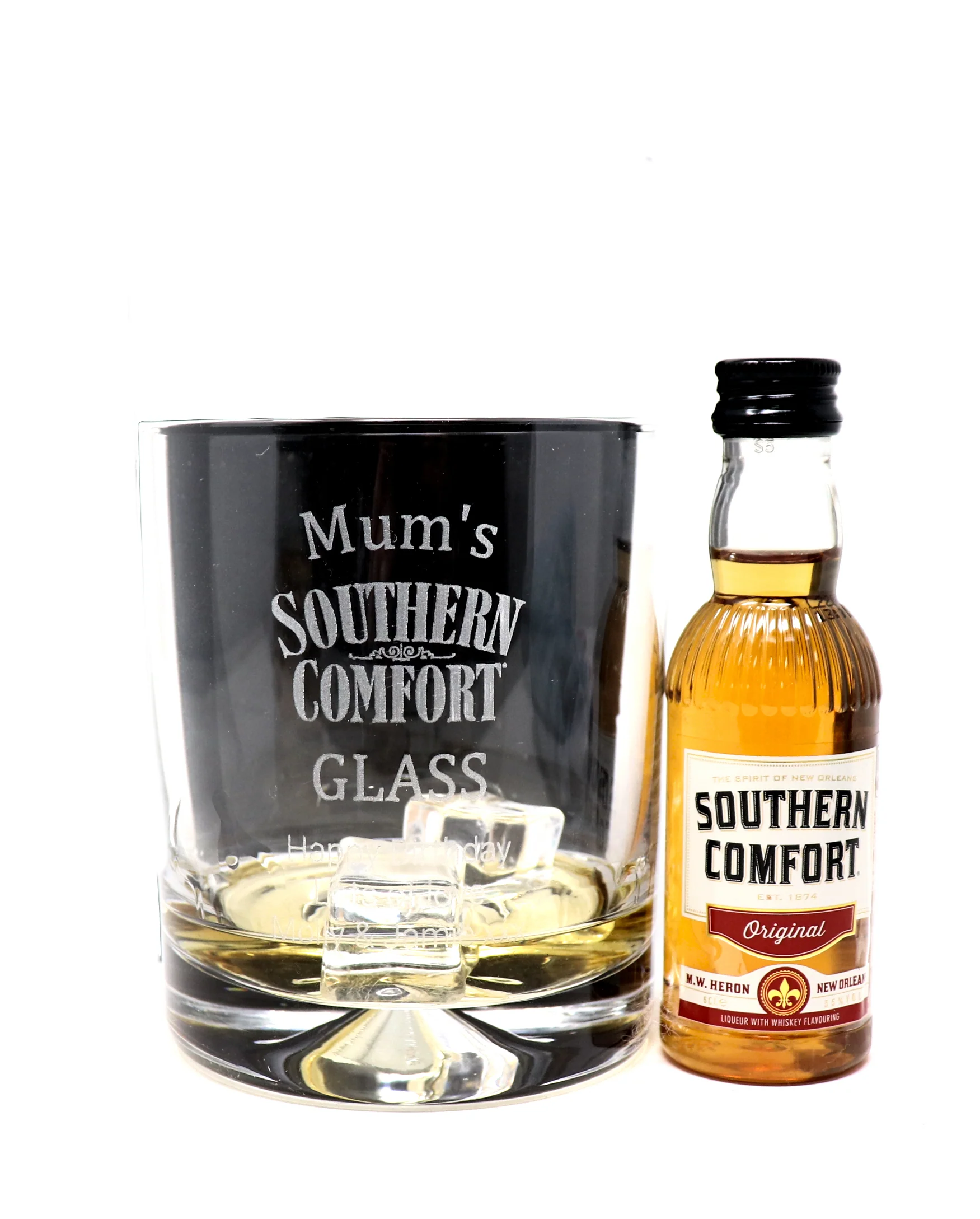 Personalised Glass Tumbler & Miniature - Southern Comfort Design - Image 5