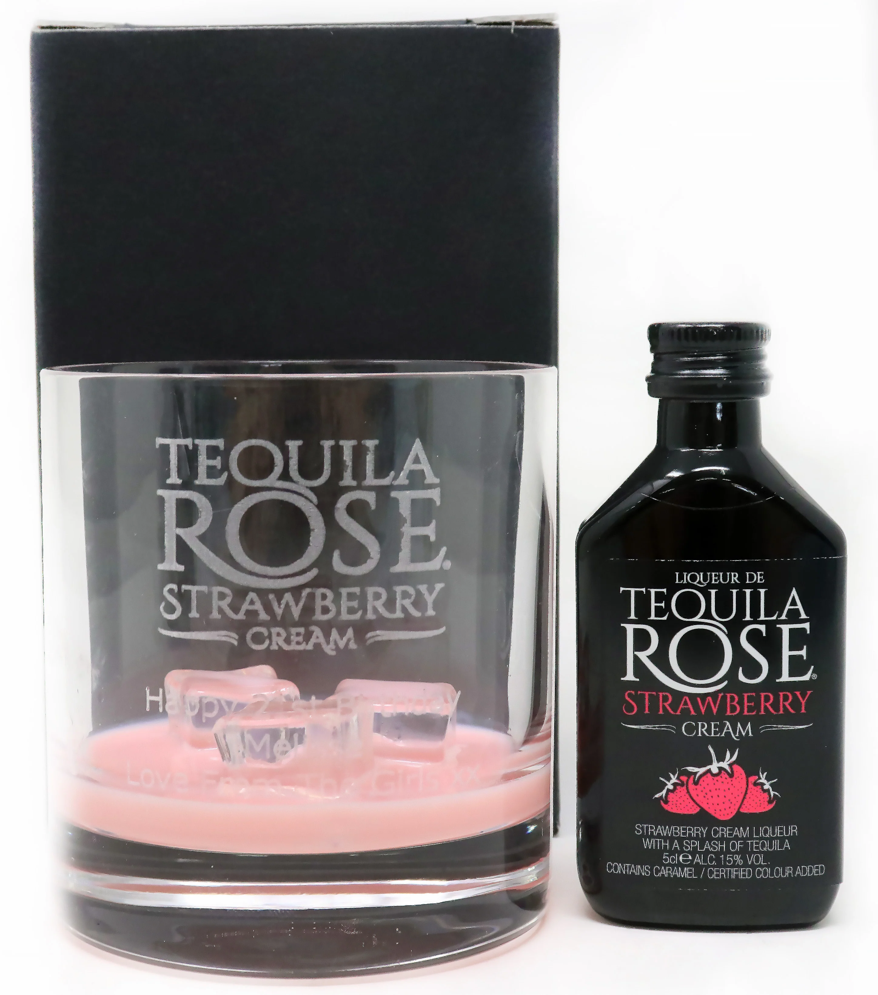 Personalised Premium Glass Tumbler & Tequila Rose - Tequila Rose Design - Image 2