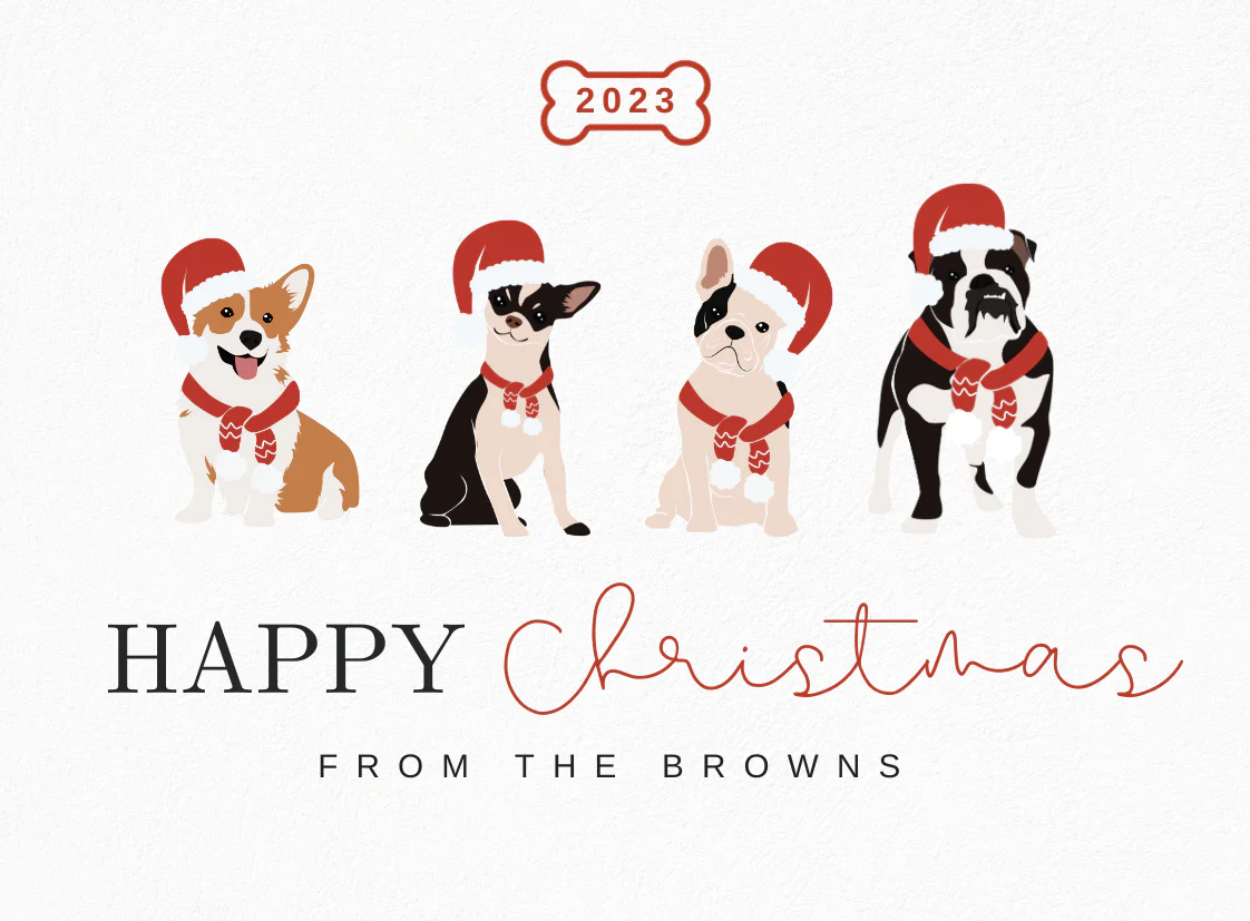 Personalised Prosecco Bottle Label - Christmas/New Year Dogs Design - Image 3