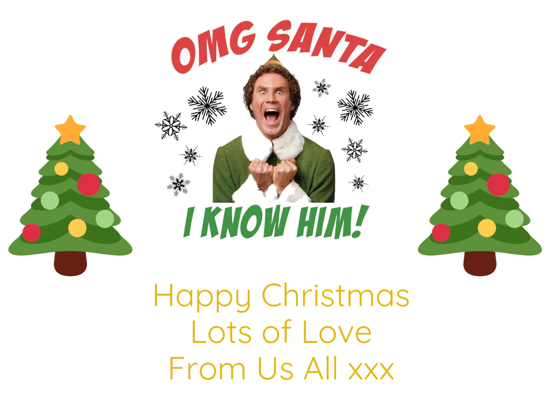 Personalised Prosecco Bottle Label - Christmas Elf Design - Image 2