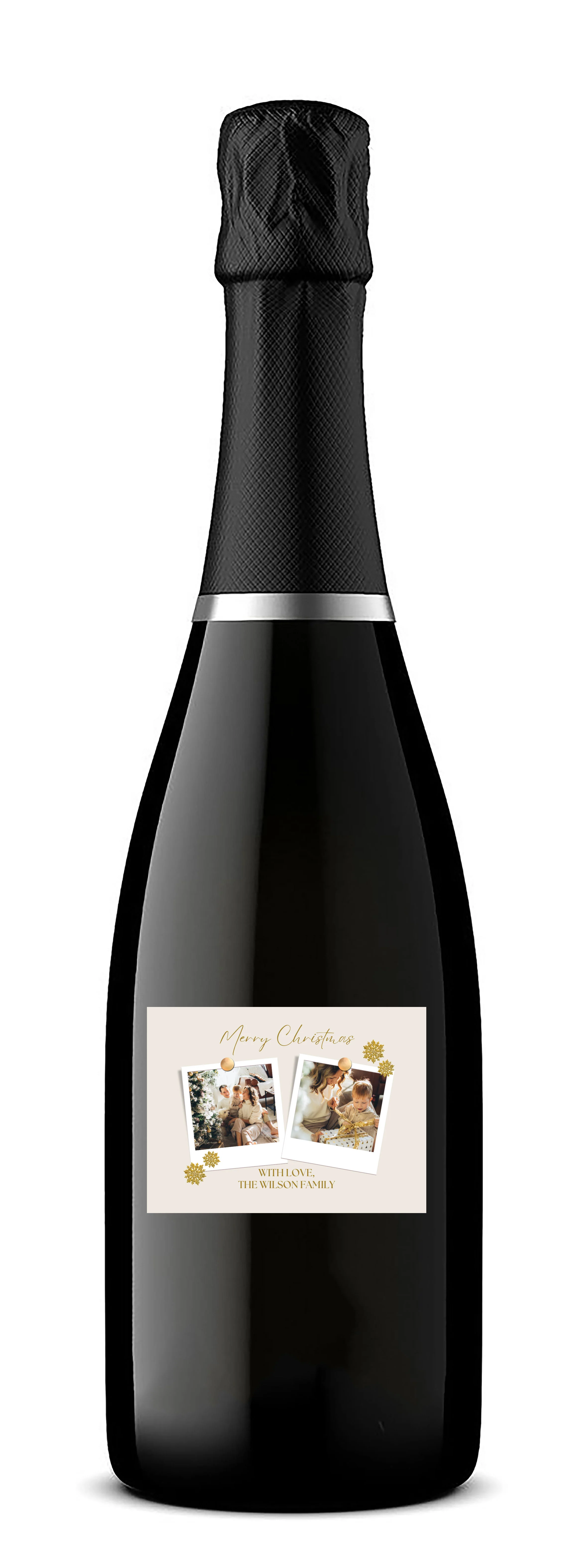 Personalised Prosecco Bottle Label - Christmas Photo Design - Image 3
