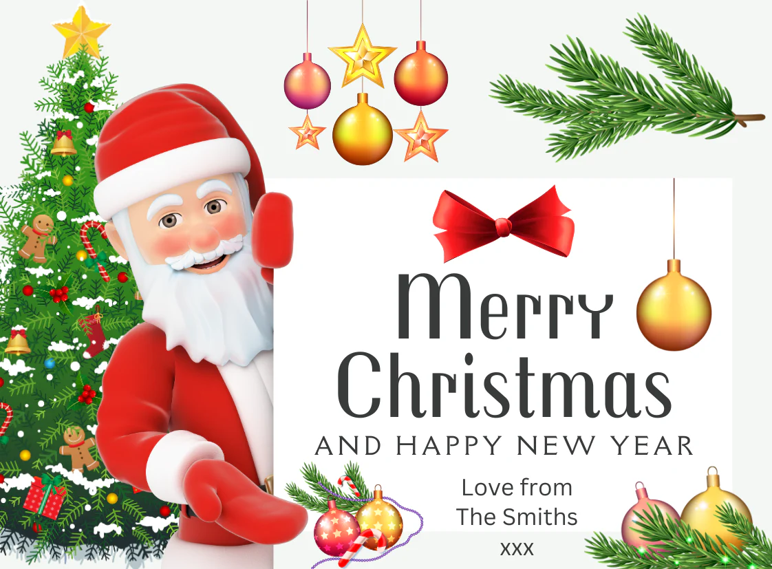 Personalised Prosecco Bottle Label - Christmas Santa Design - Image 2