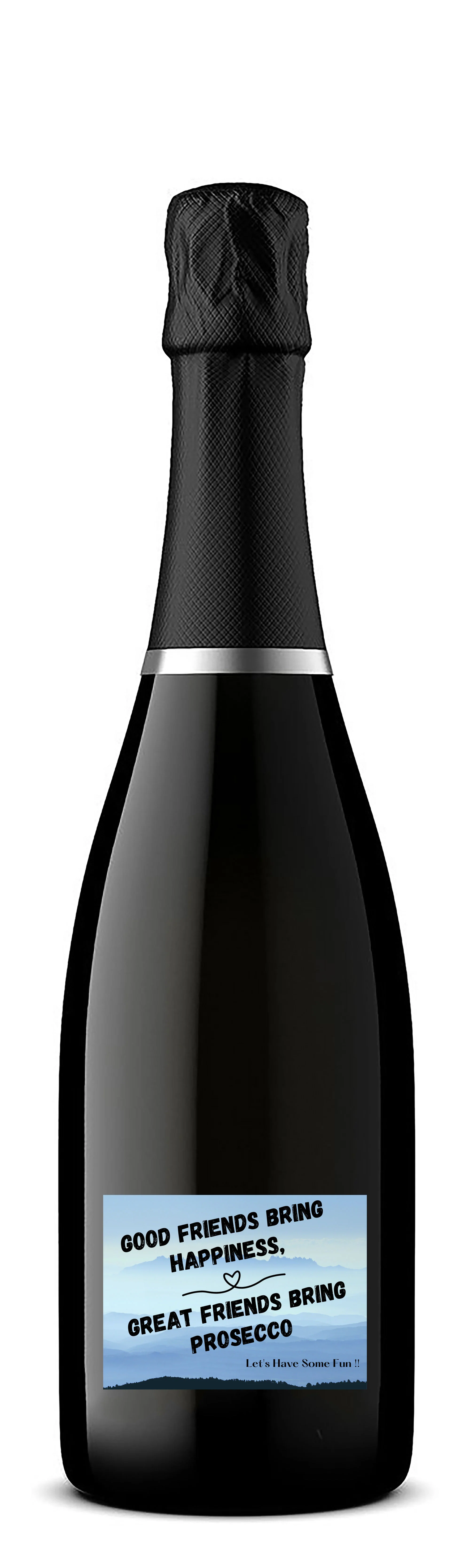 Personalised Prosecco Bottle Label - Good Friends Design - Image 3