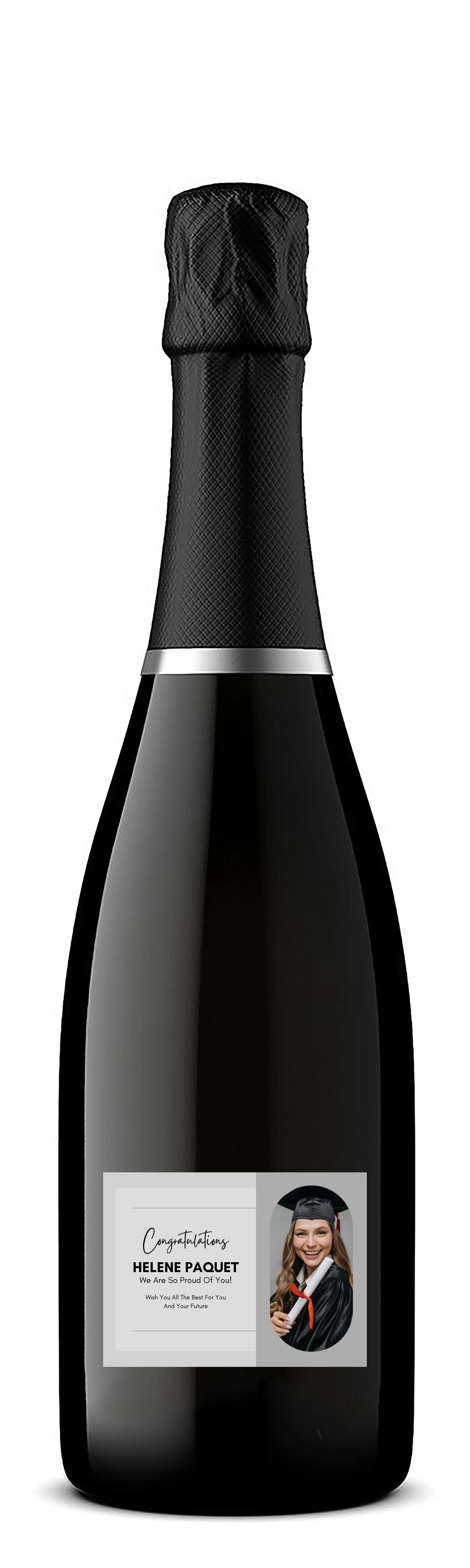 Personalised Prosecco Bottle Label - Graduation Photo Design - Image 3