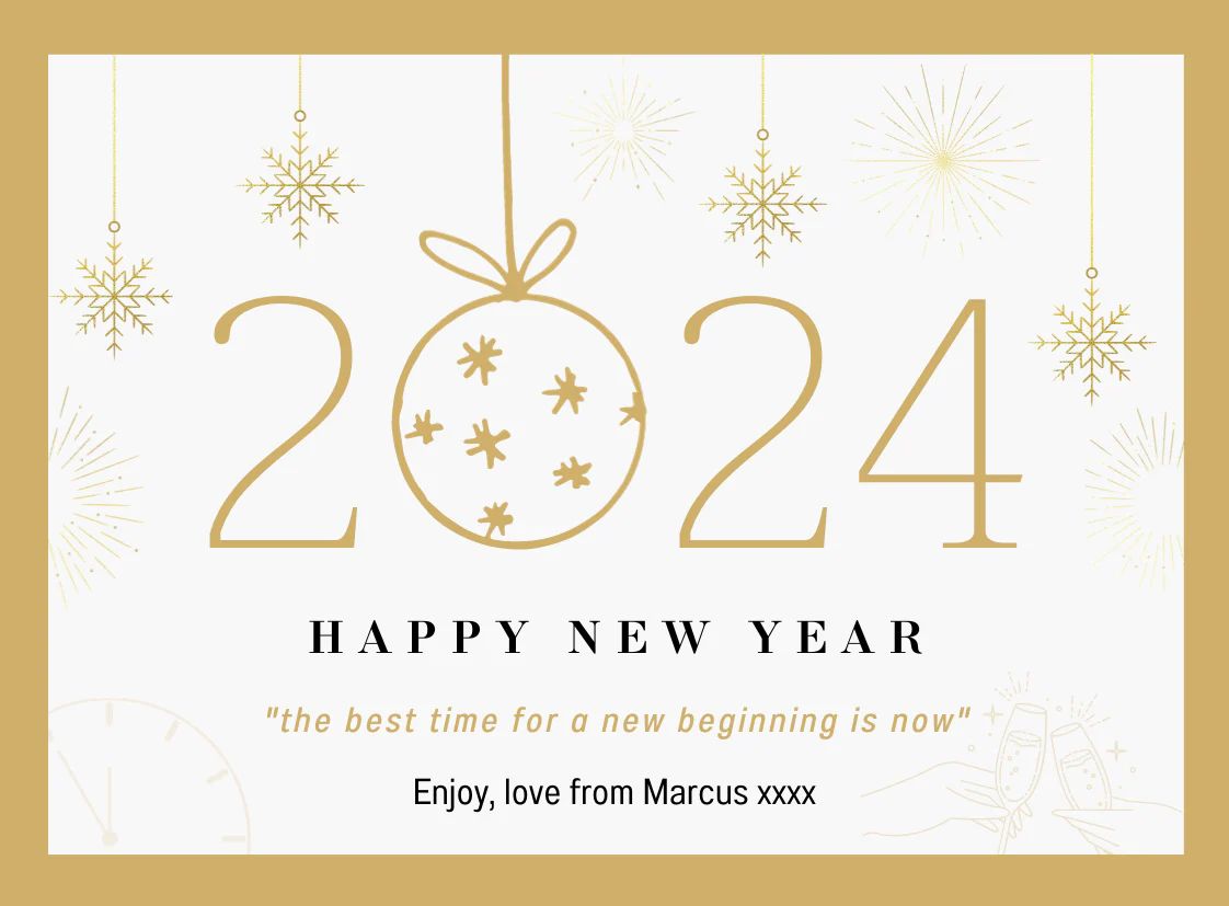 Personalised Prosecco Bottle Label - Gold New Year Design - Image 2