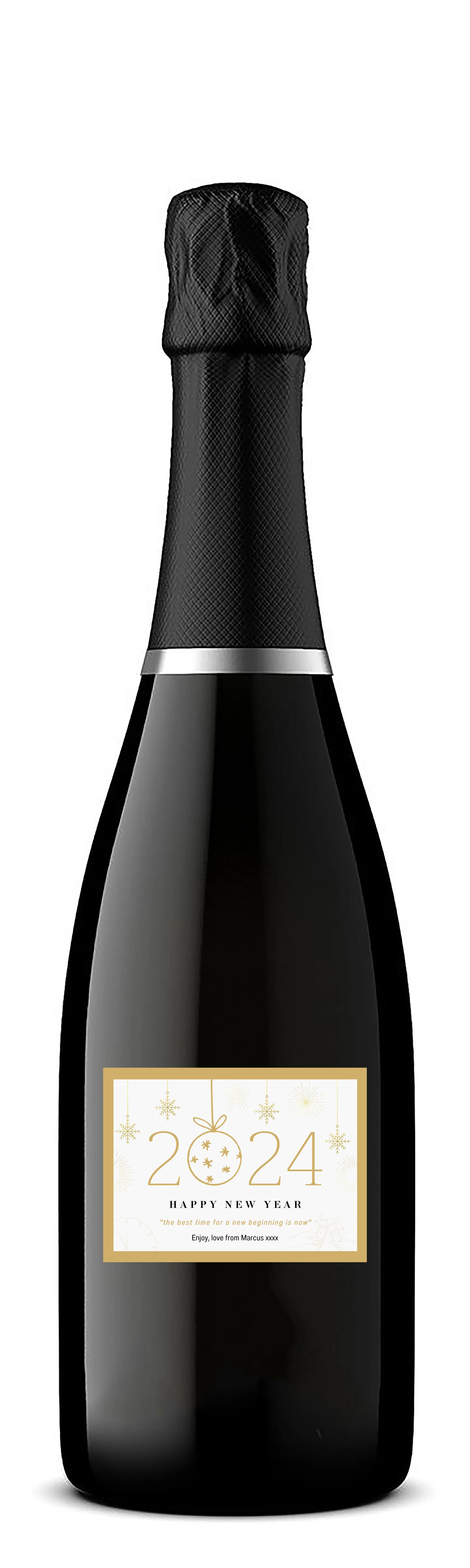 Personalised Prosecco Bottle Label - Gold New Year Design - Image 3