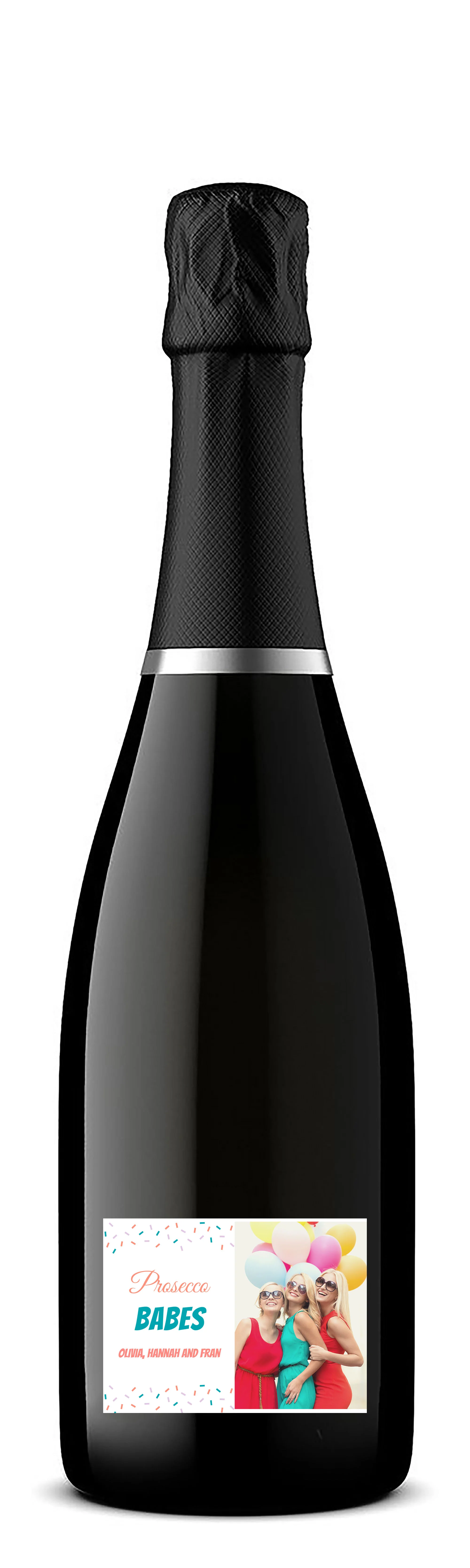 Personalised Prosecco Bottle Label - Prosecco Babes Photo Design - Image 3