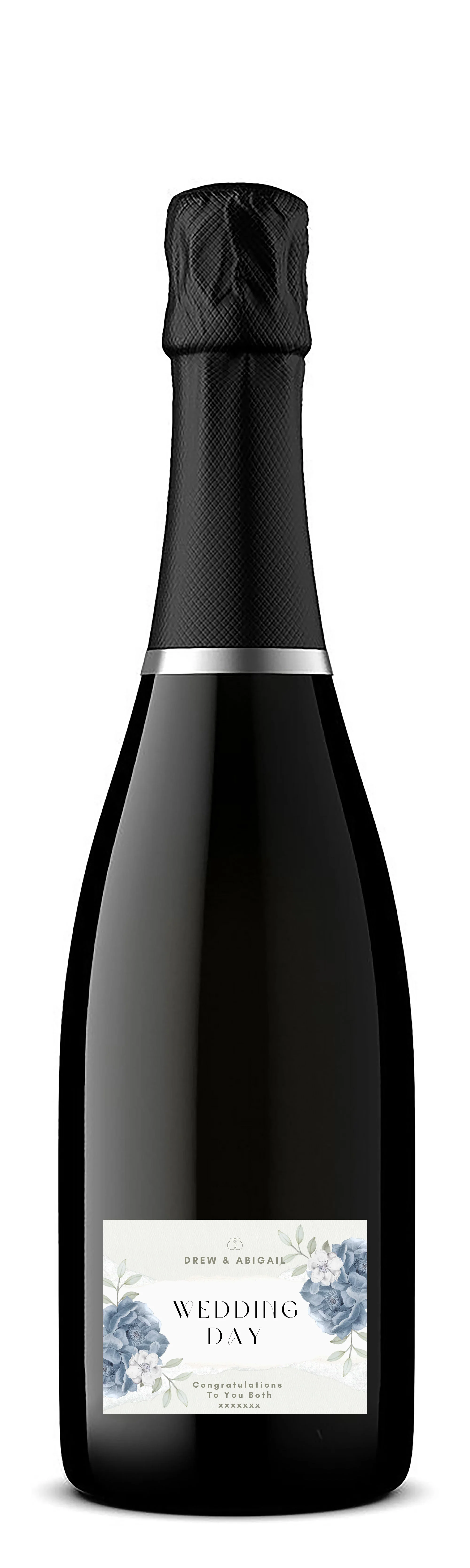 Personalised Prosecco Bottle Label - Wedding Flowers Design - Image 3
