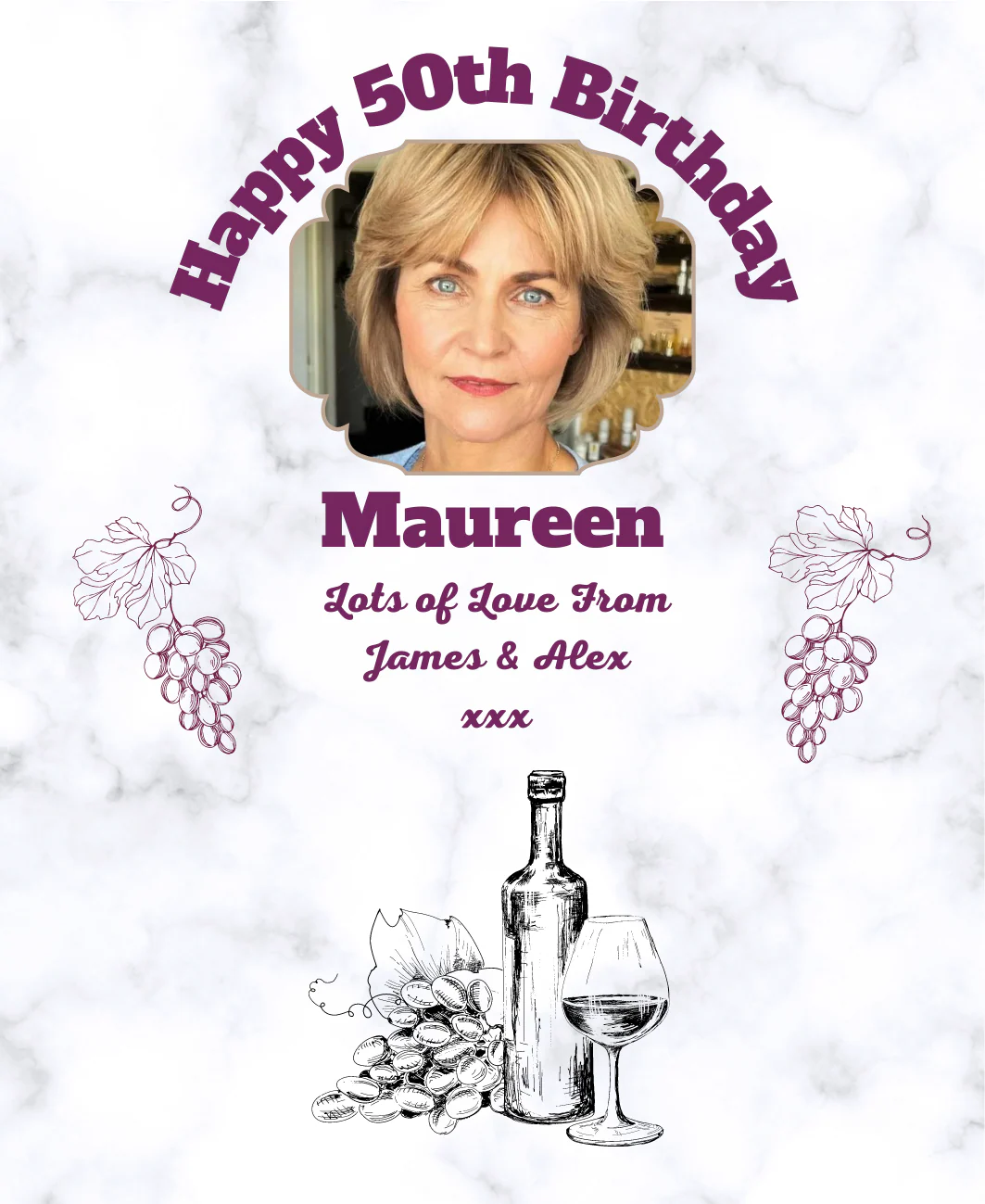 Personalised Red Wine Bottle Label - Photo Design - Image 3