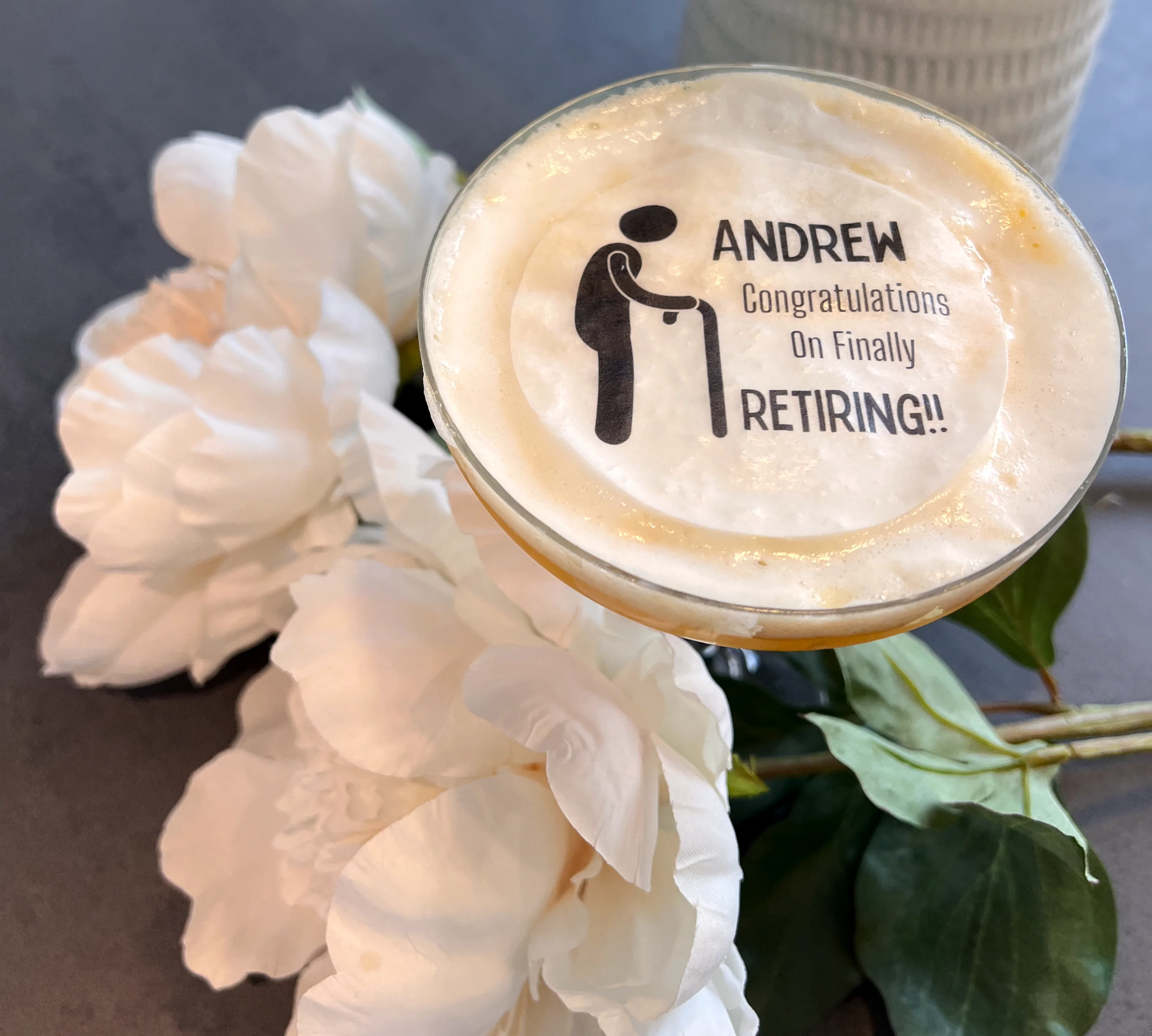 Personalised Retirement Design Edible Cocktail Drink Toppers - Image 2
