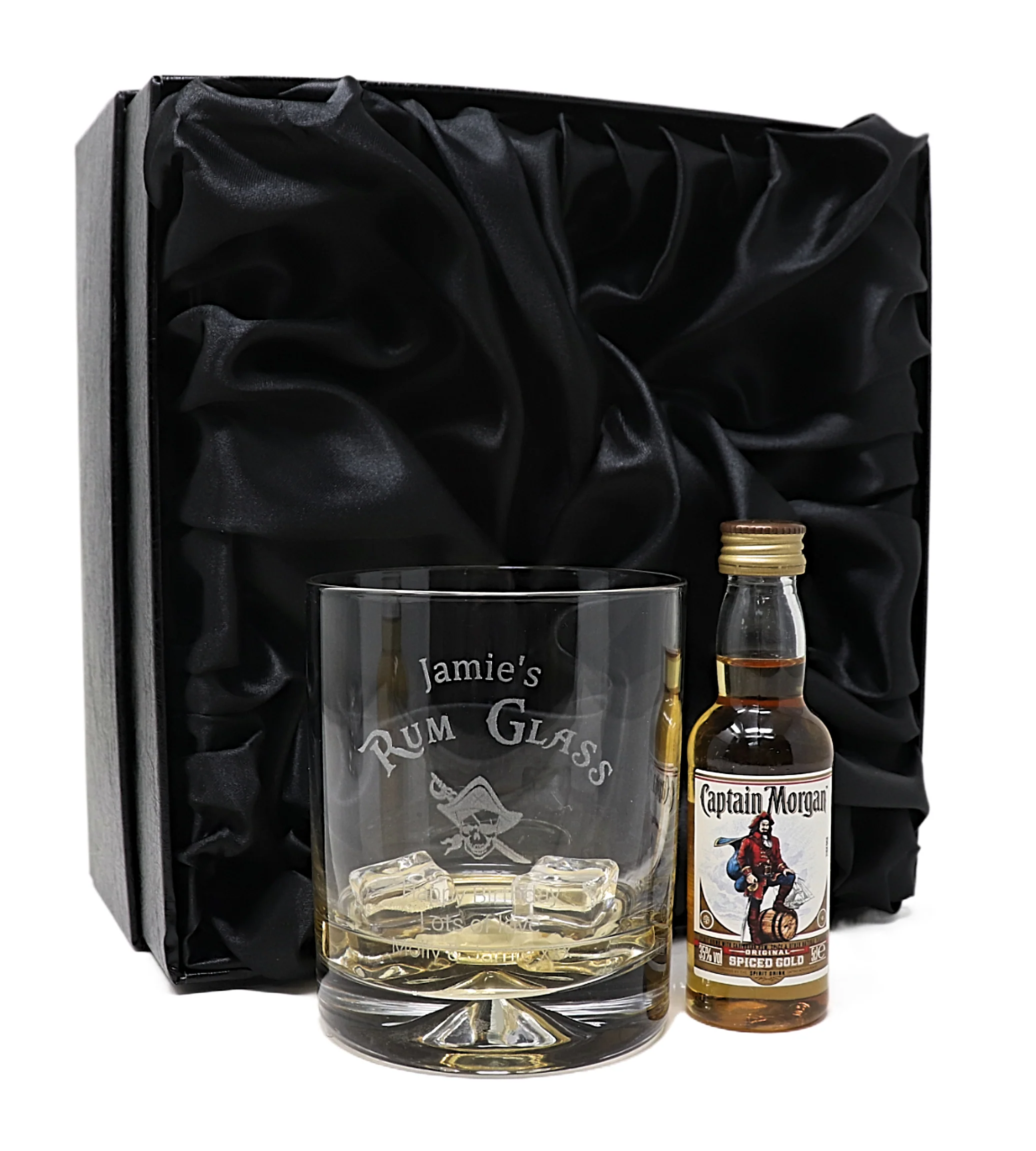 Personalised Engraved Rum Glass Tumbler & Miniature Rum Bottle Gift Set - Image 5