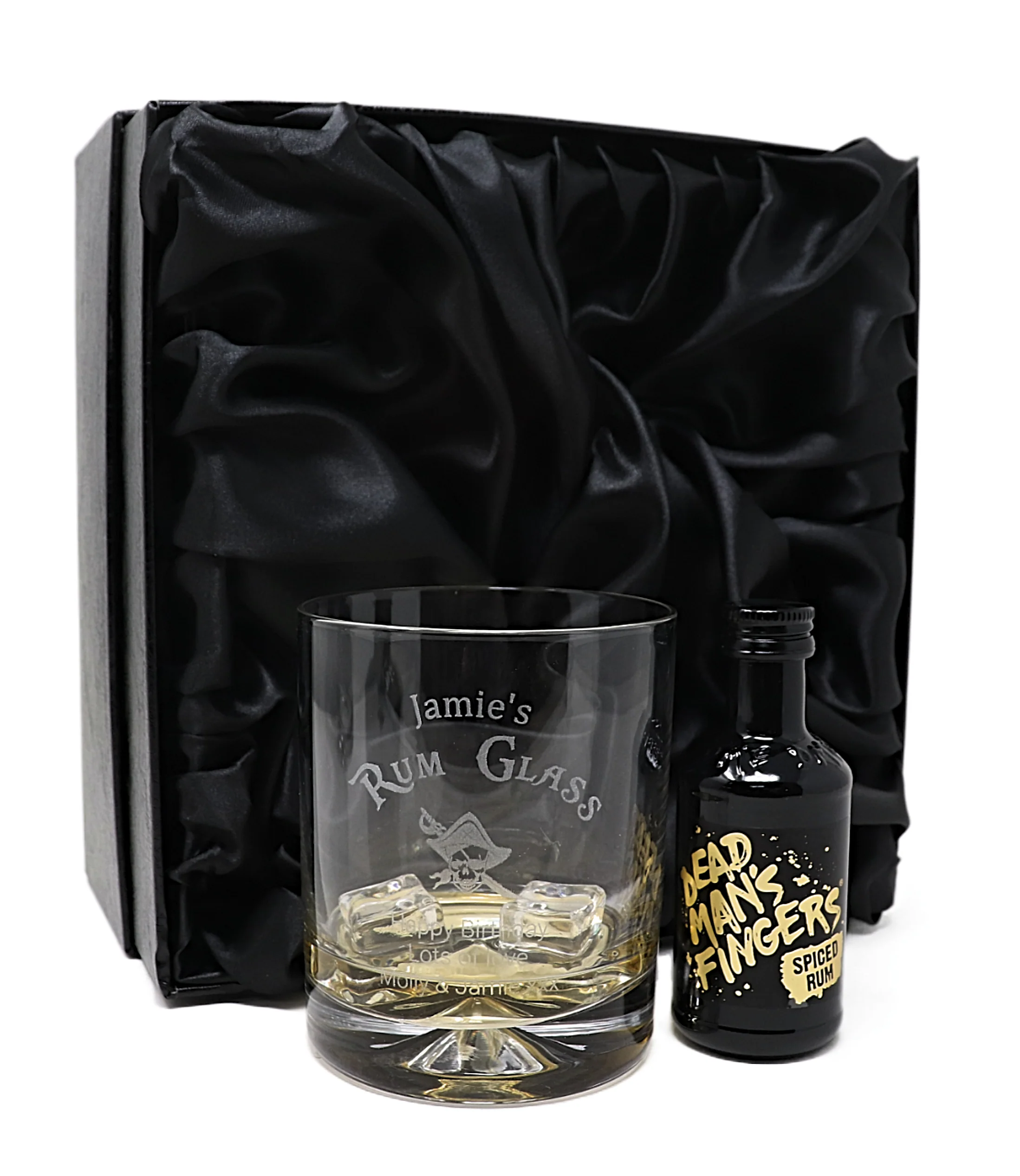 Personalised Engraved Rum Glass Tumbler & Miniature Rum Bottle Gift Set - Image 7