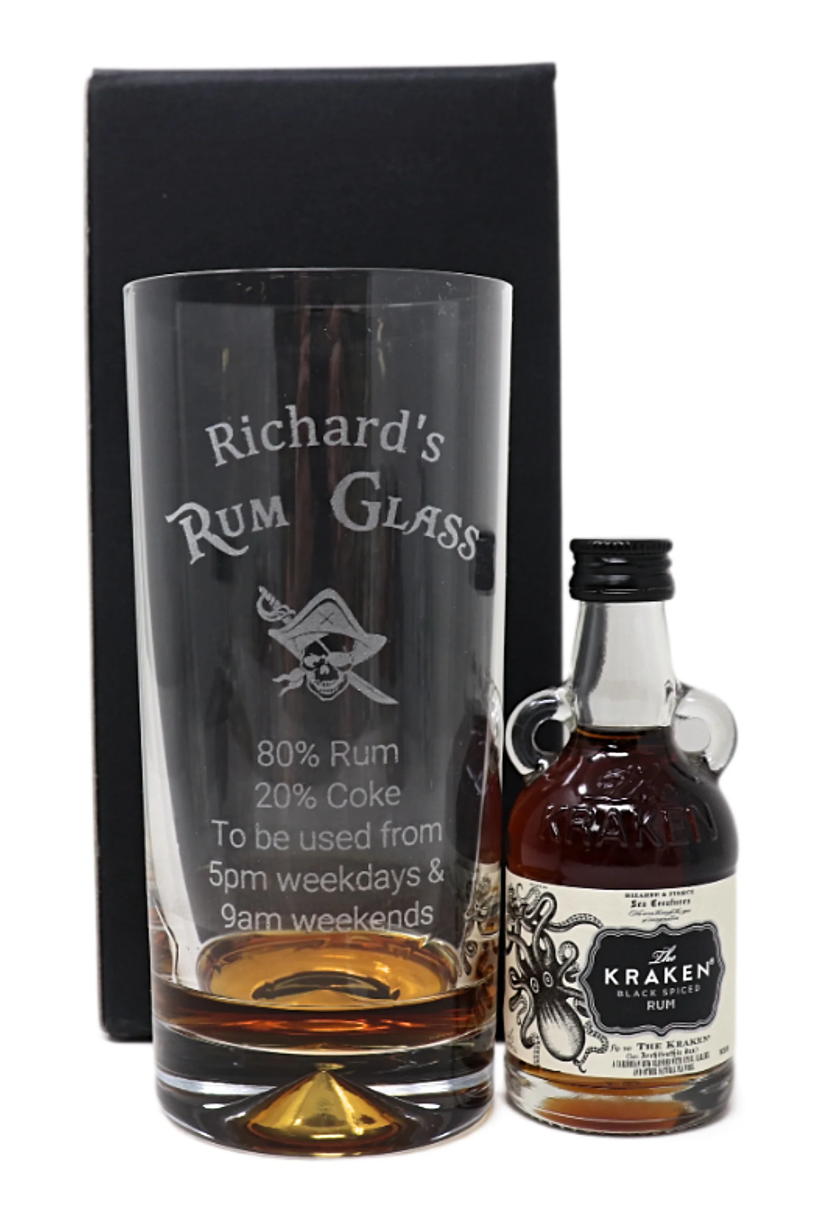Personalised Rum % Highball Glass & Miniature Rum Gift Set - Image 7