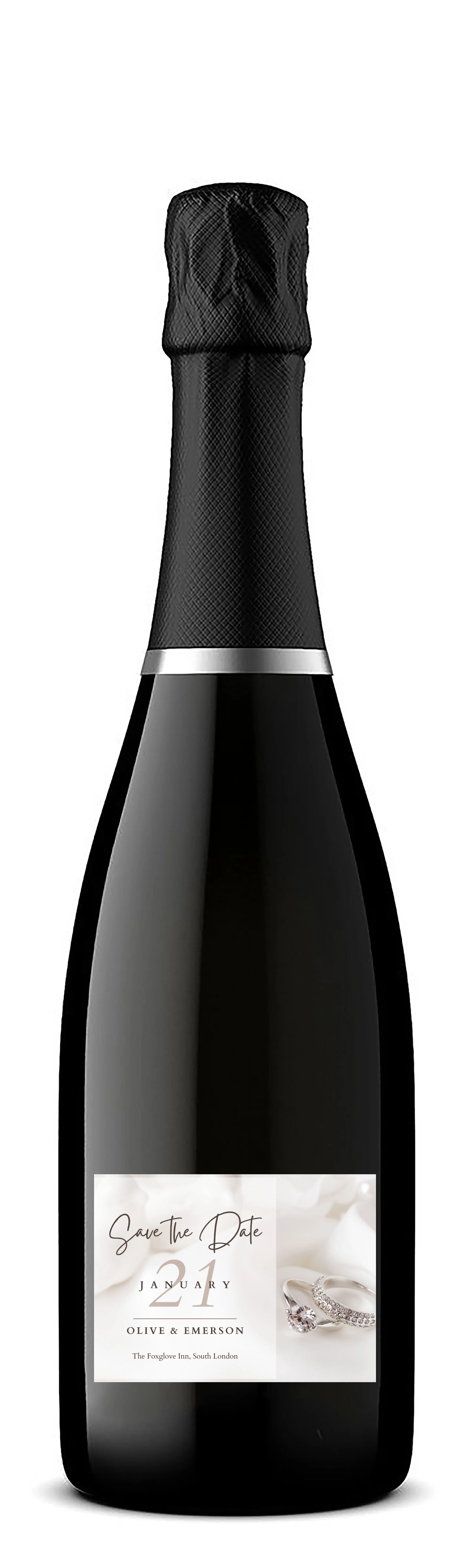 Personalised Prosecco Bottle Label - Save The Date Design - Image 4