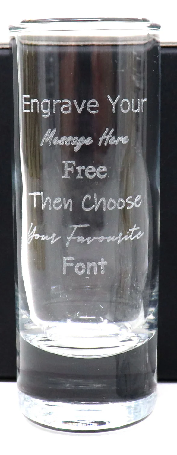 Personalised Tall Shot Glass + Captain Morgan Rum & Treats Letterbox Gift - Image 3