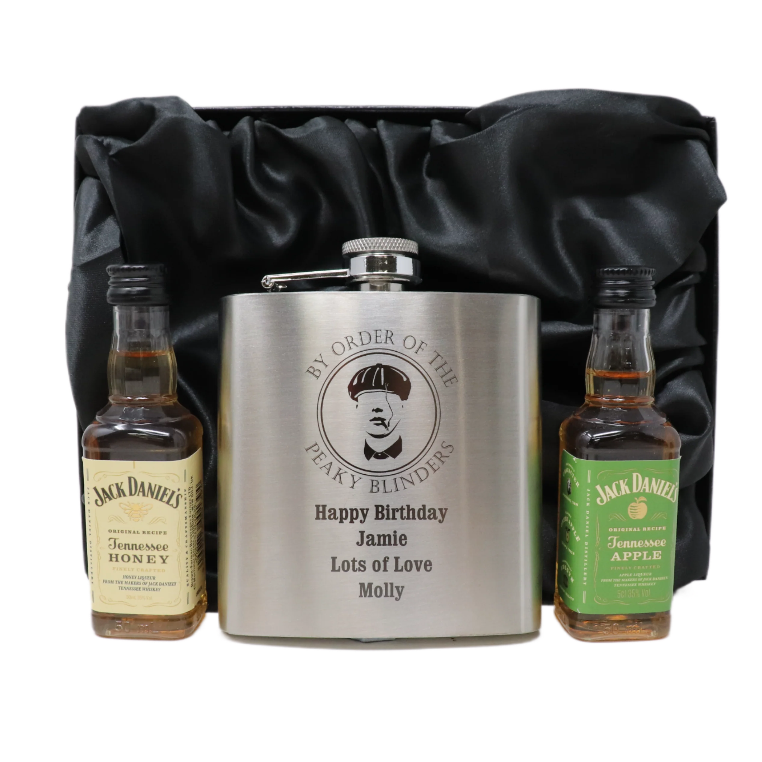 Personalised Silver Hip Flask & Miniature Alcohol - Peaky Blinders Design - Image 18