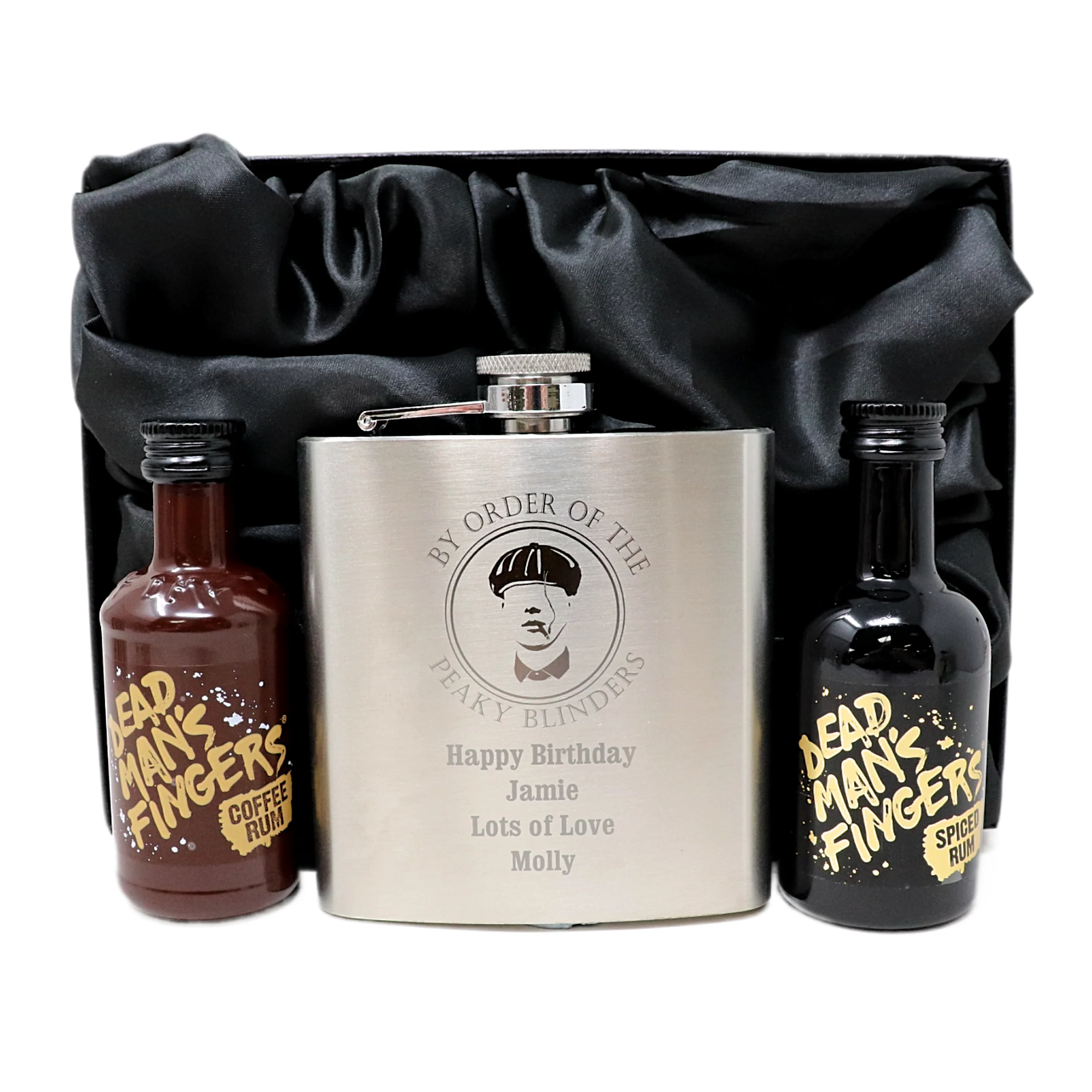 Personalised Silver Hip Flask & Miniature Alcohol - Peaky Blinders Design - Image 8